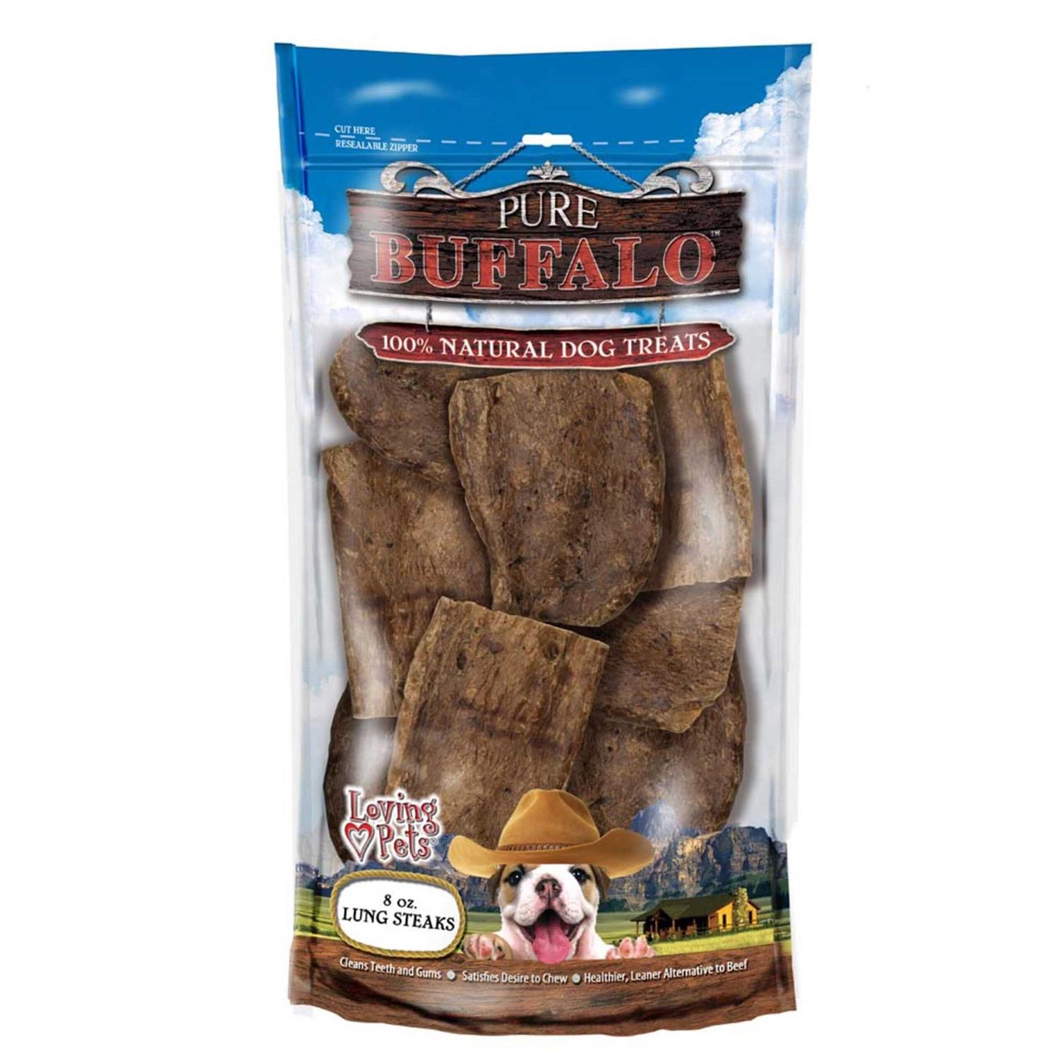 Loving Pets Pure Buffalo Lung Steaks Dog Treat