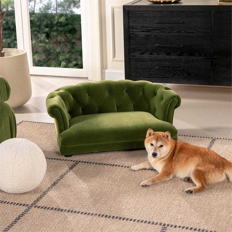 Jennifer Taylor Home Kiki 36.5 Chesterfield Dog Sofa Bed