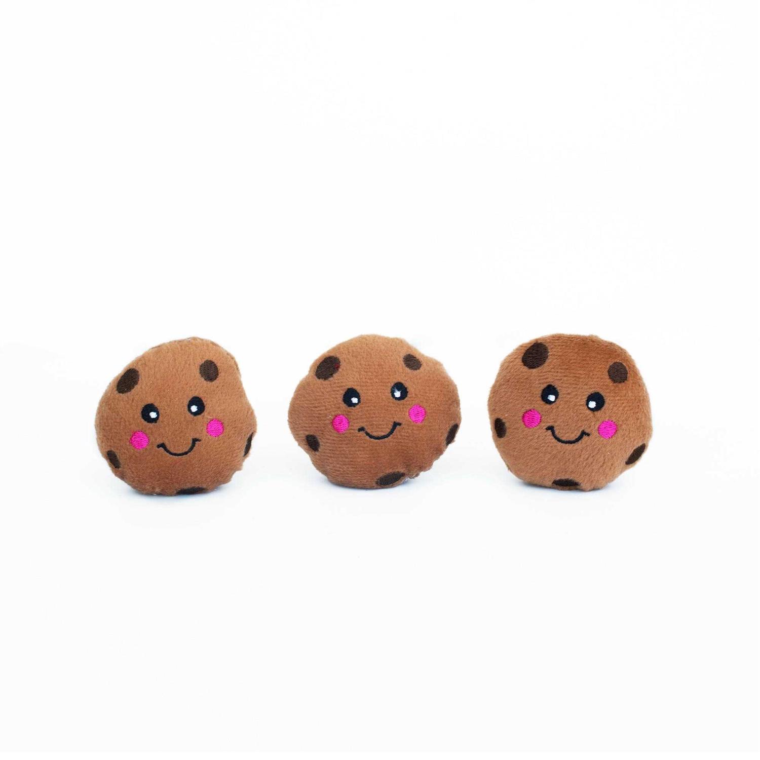 ZippyPaws Miniz Cookies 3-Pack Plush Dog Toy