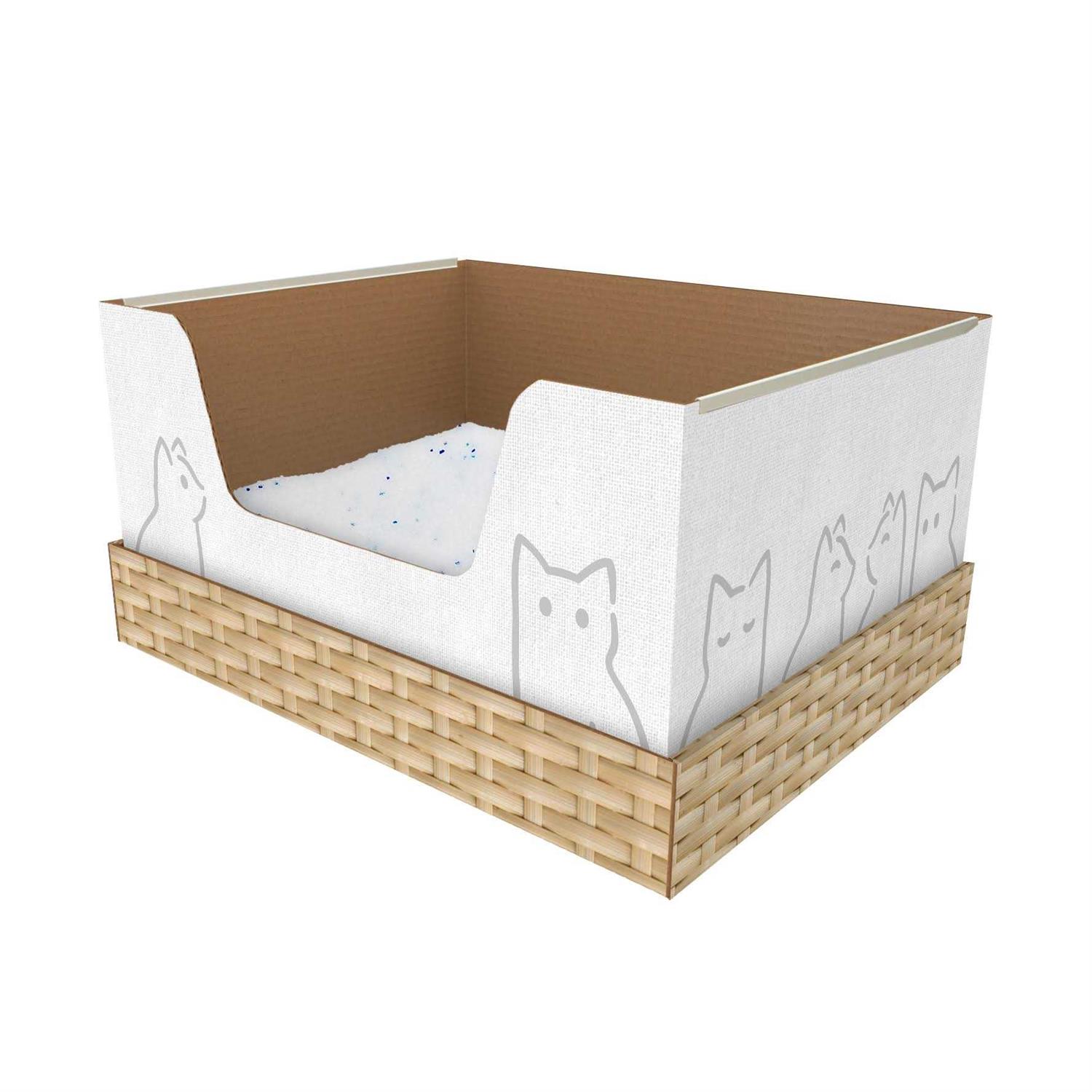 Fine-Grain Silica Litter with Disposable Cat Litter Box