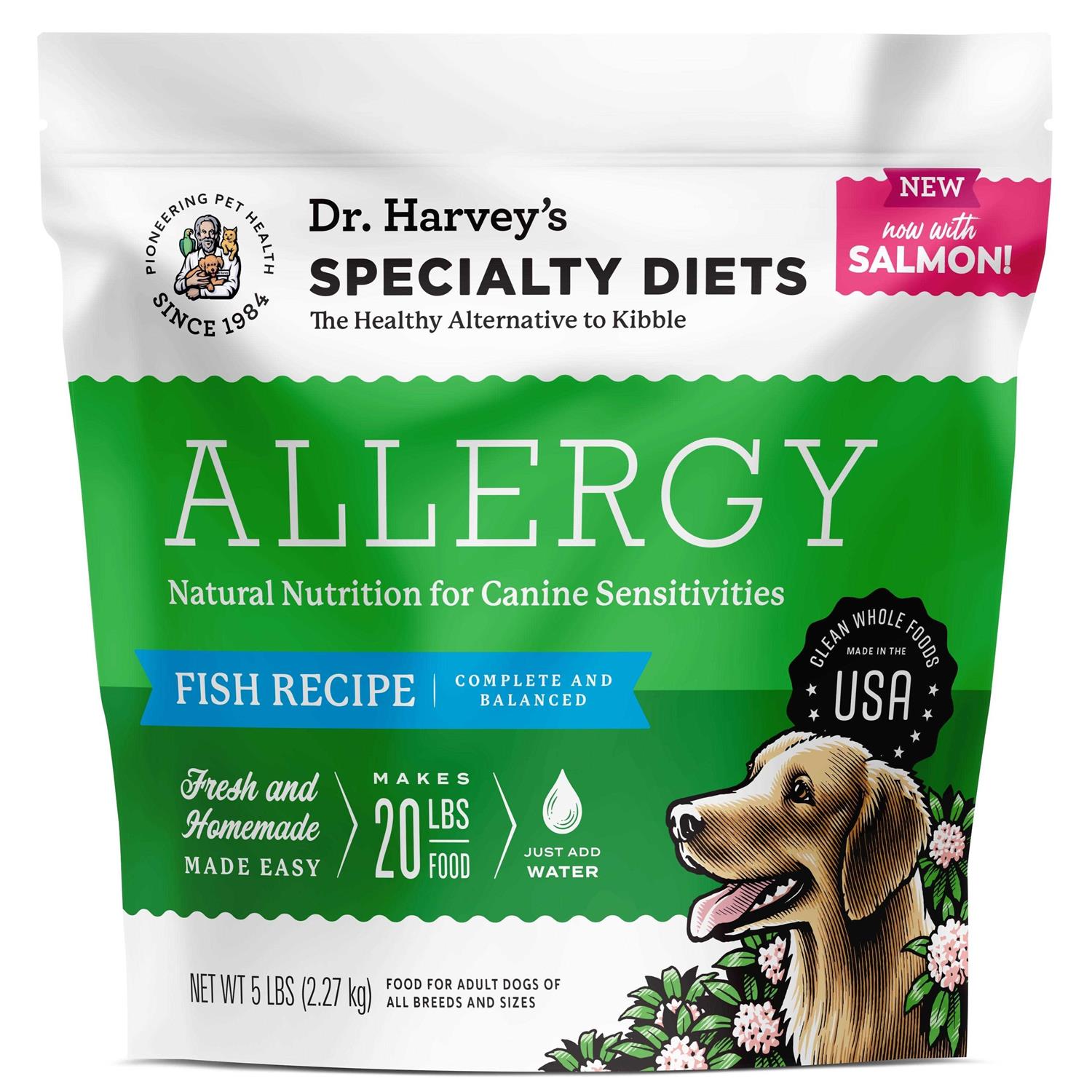 Dr. Harvey’s Specialty Diet Allergy Salmon Recipe, Human Grade Dog Food for Dogs with Sensitivities and Allergies