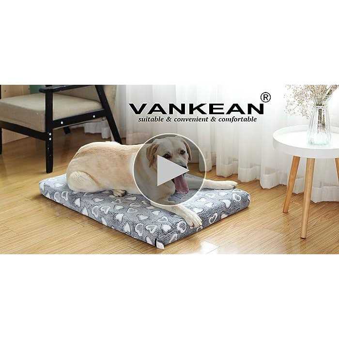 VANKEAN Dog Crate Mat Reversible Cool and Warm, Stylish Dog Bed for Crate with Waterproof Inner Linings and Removable Machine Washable Cover