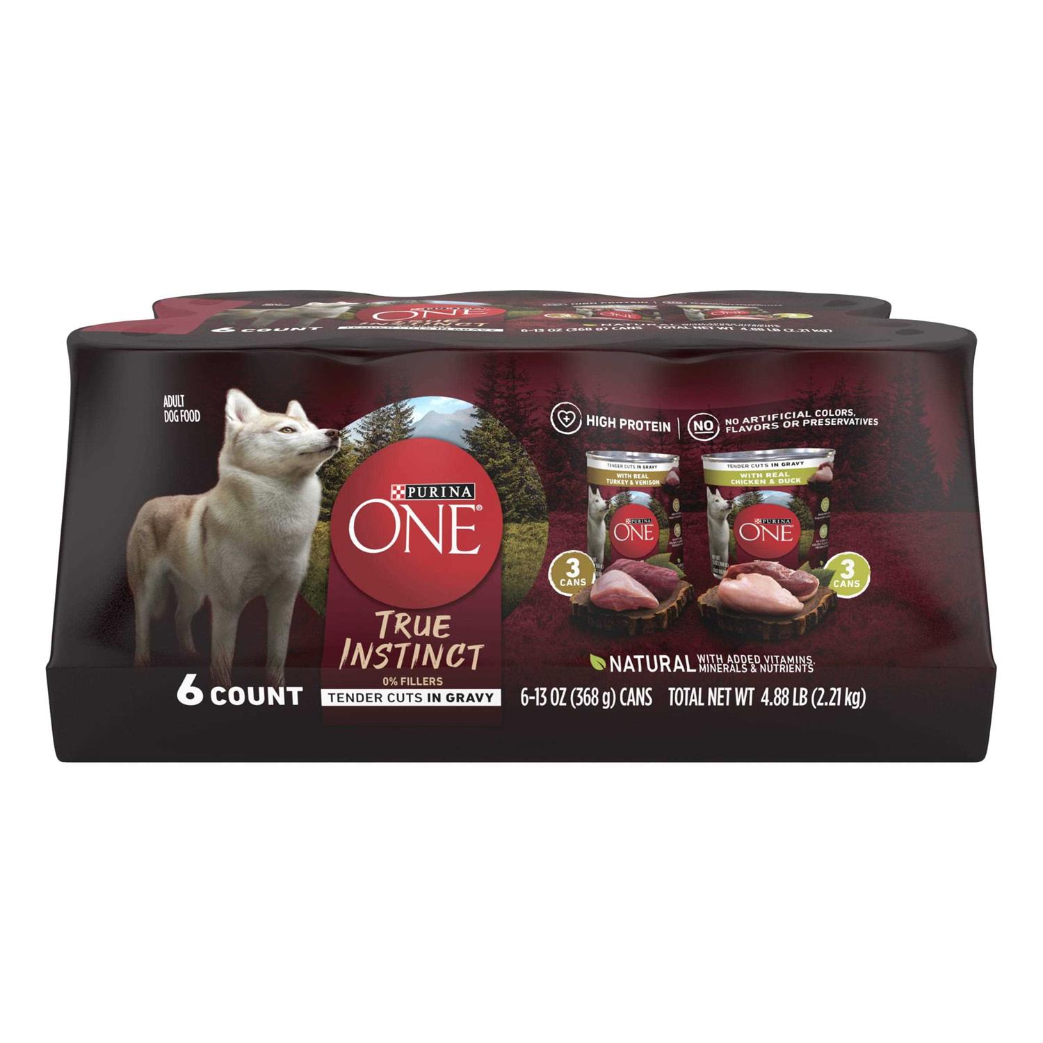 Purina ONE True Instinct Tender Cuts in Gravy Wet Dog Food Variety Pack