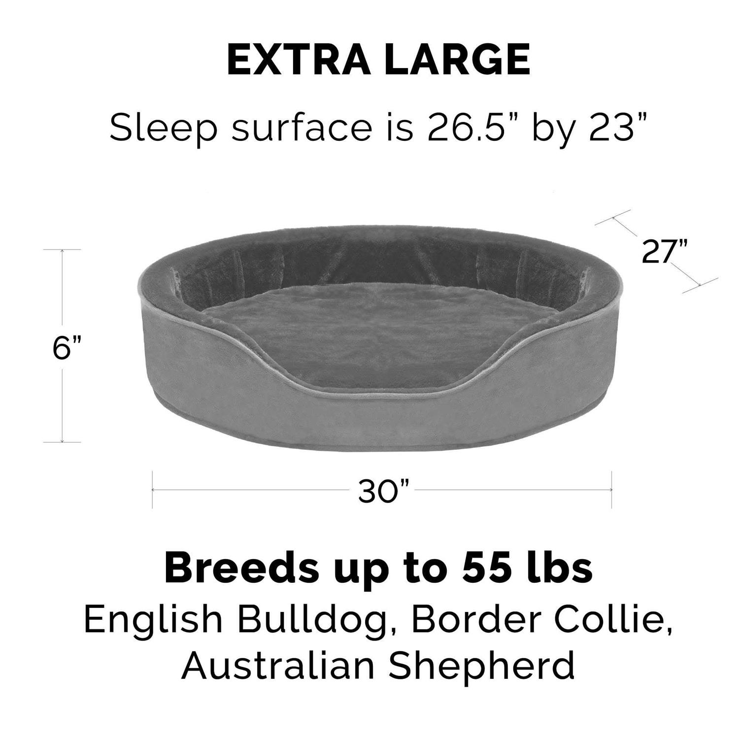 FurHaven Plush & Velvet Oval Dog Bed