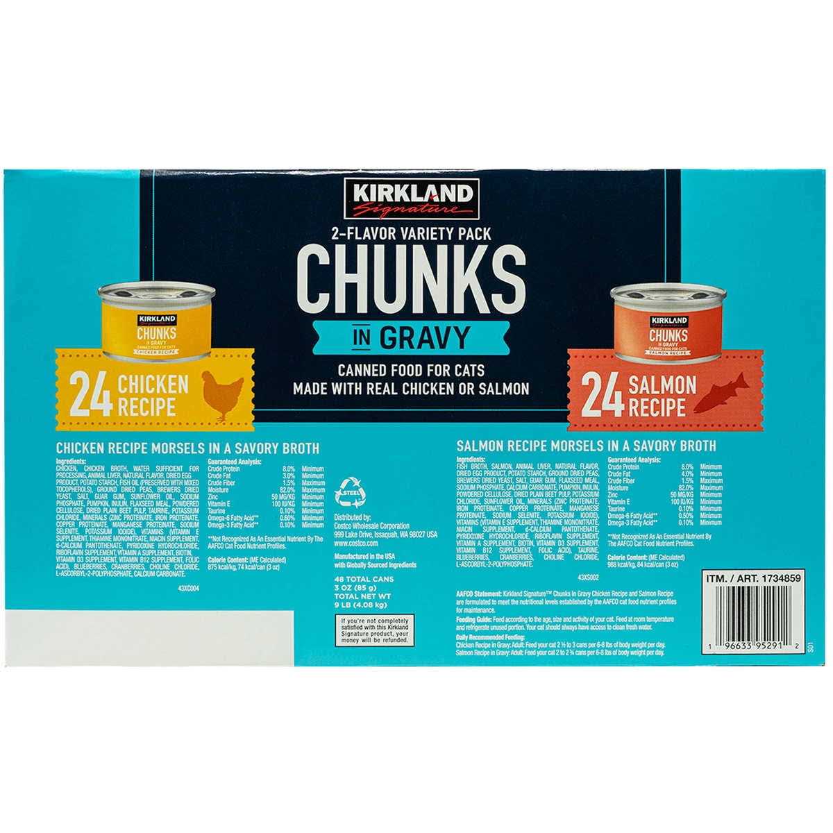 Kirkland Signature Chunks in Gravy Canned Cat Food Variety Pack
