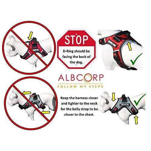 Albcorp Service Dog Vest Harness Reflective Woven Polyester Nylon