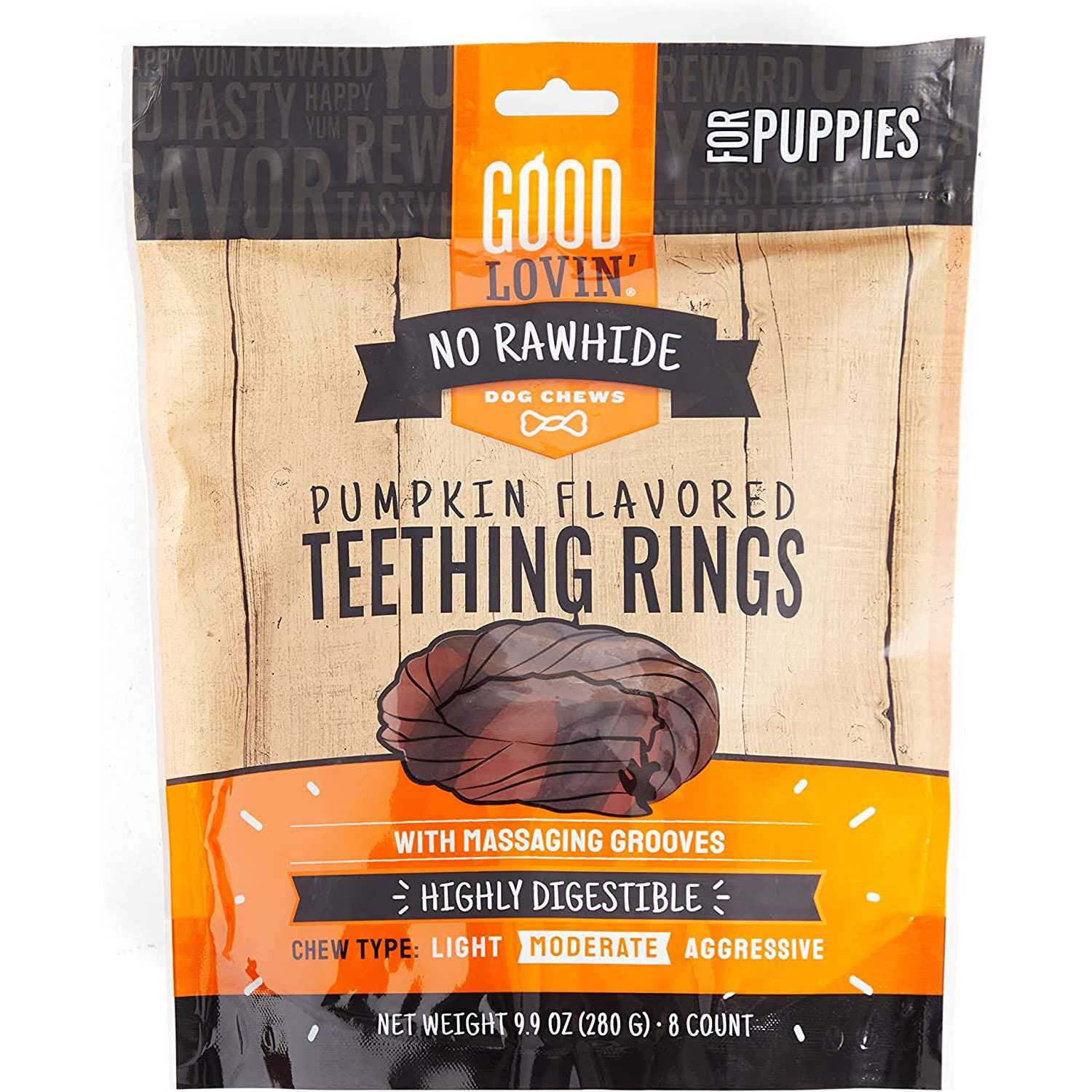Good Lovin’ Rawhide-Free Pumpkin Puppy Ring Dog Treats