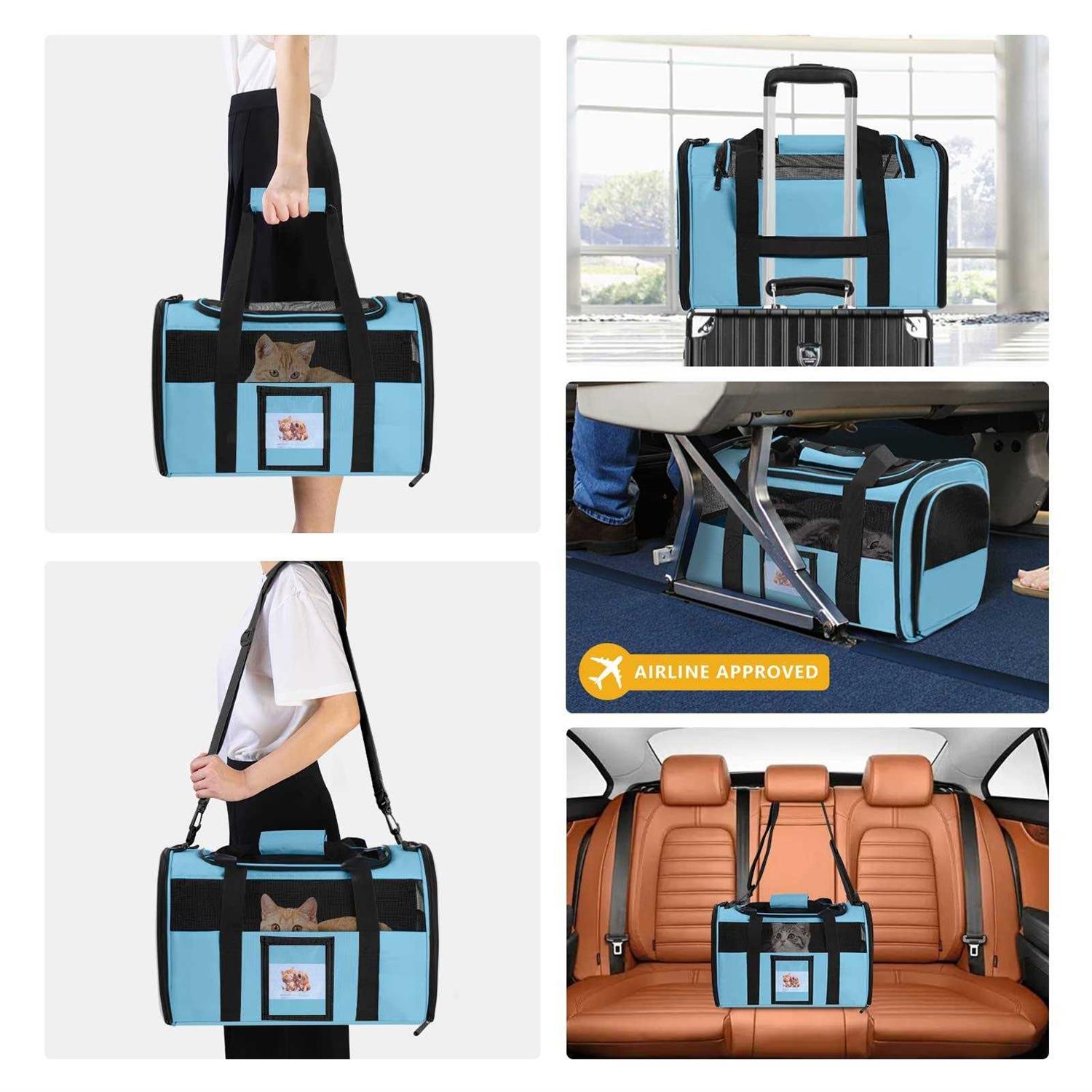 Seclato Cat Carrier Dog Pet Carrier Airline Approved for Cat