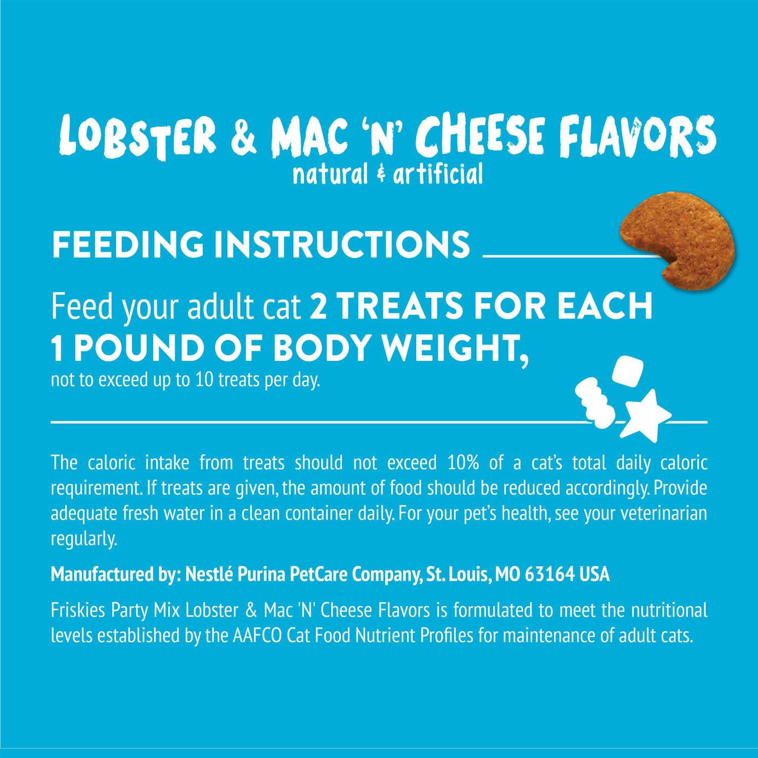 Purina Friskies Party Mix Cat Treats Lobster Mac N Cheese Flavors