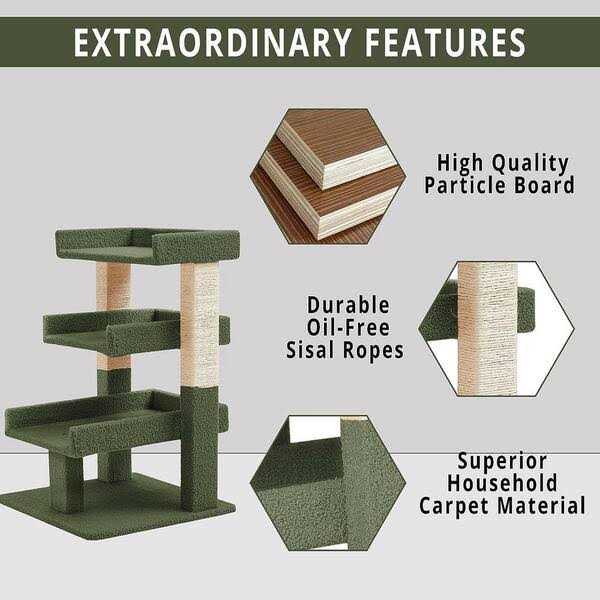 HOMESTOCK Cat Tree for Large Cats Cat Activity with Scratching Post