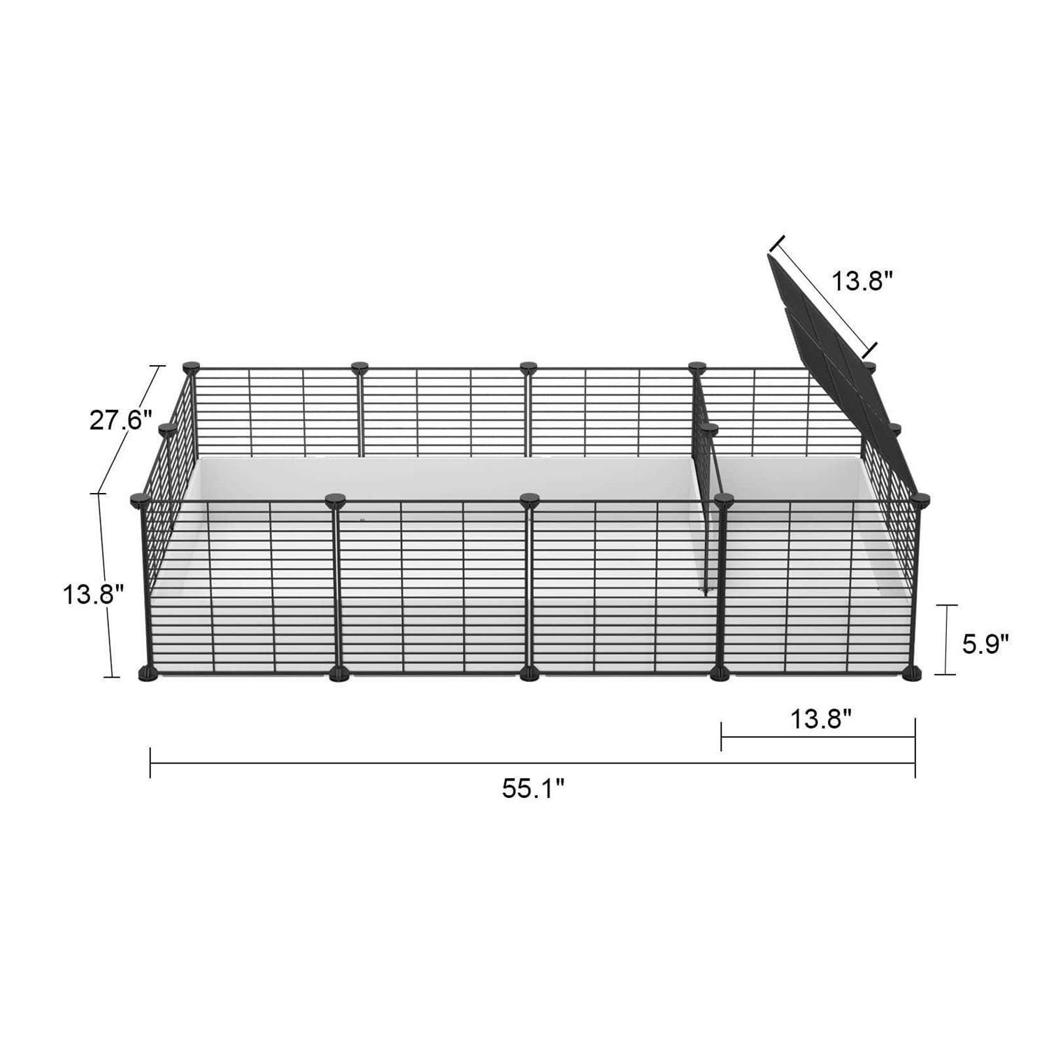 Eiiel Guinea Pig Cage,Indoor Habitat Cage with Waterproof Plastic Bottom,Playpen for Small Pet Bunny