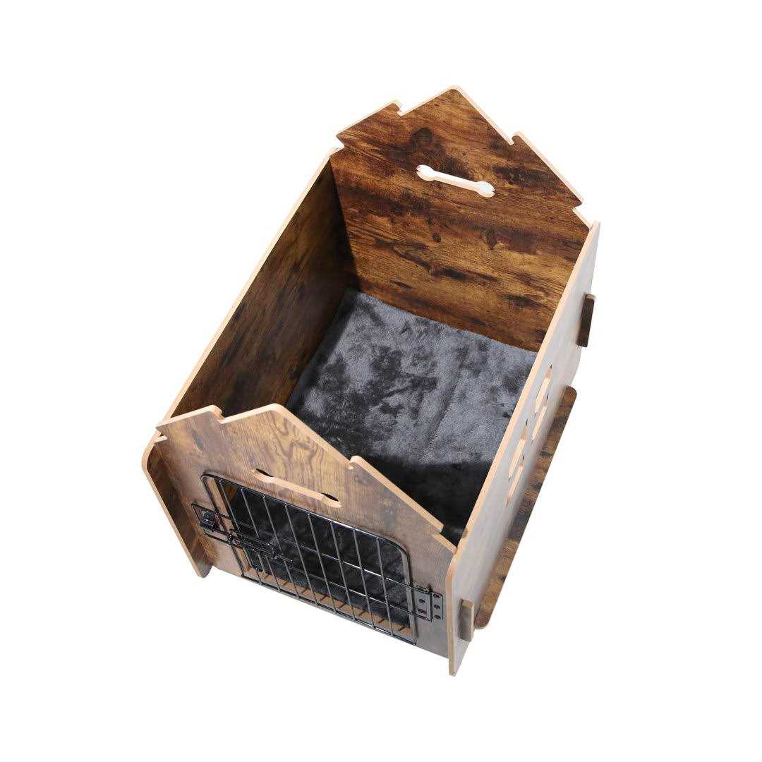 Byrn Wooden Pet house Indoor w/ Roof dog house w/ Removable Mat and Lockable Door for Small dog cat Tucker Murphy Pet Finish