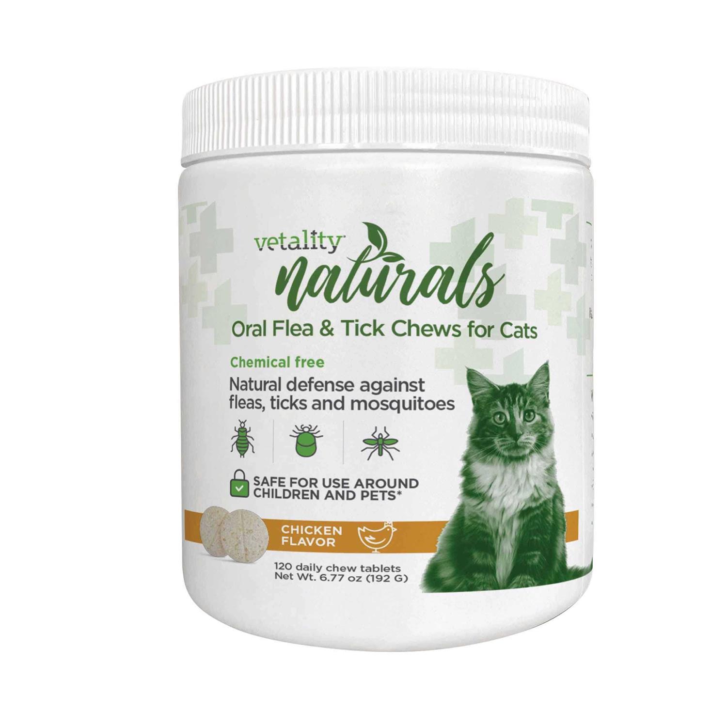 Vetality Naturals Oral Flea & Tick Chews for Cats 120 ct