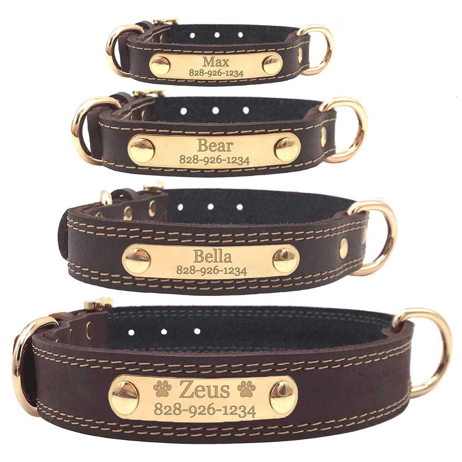 Express Pencils Personalized Dog Collar Engraved Soft Leather Custom Small