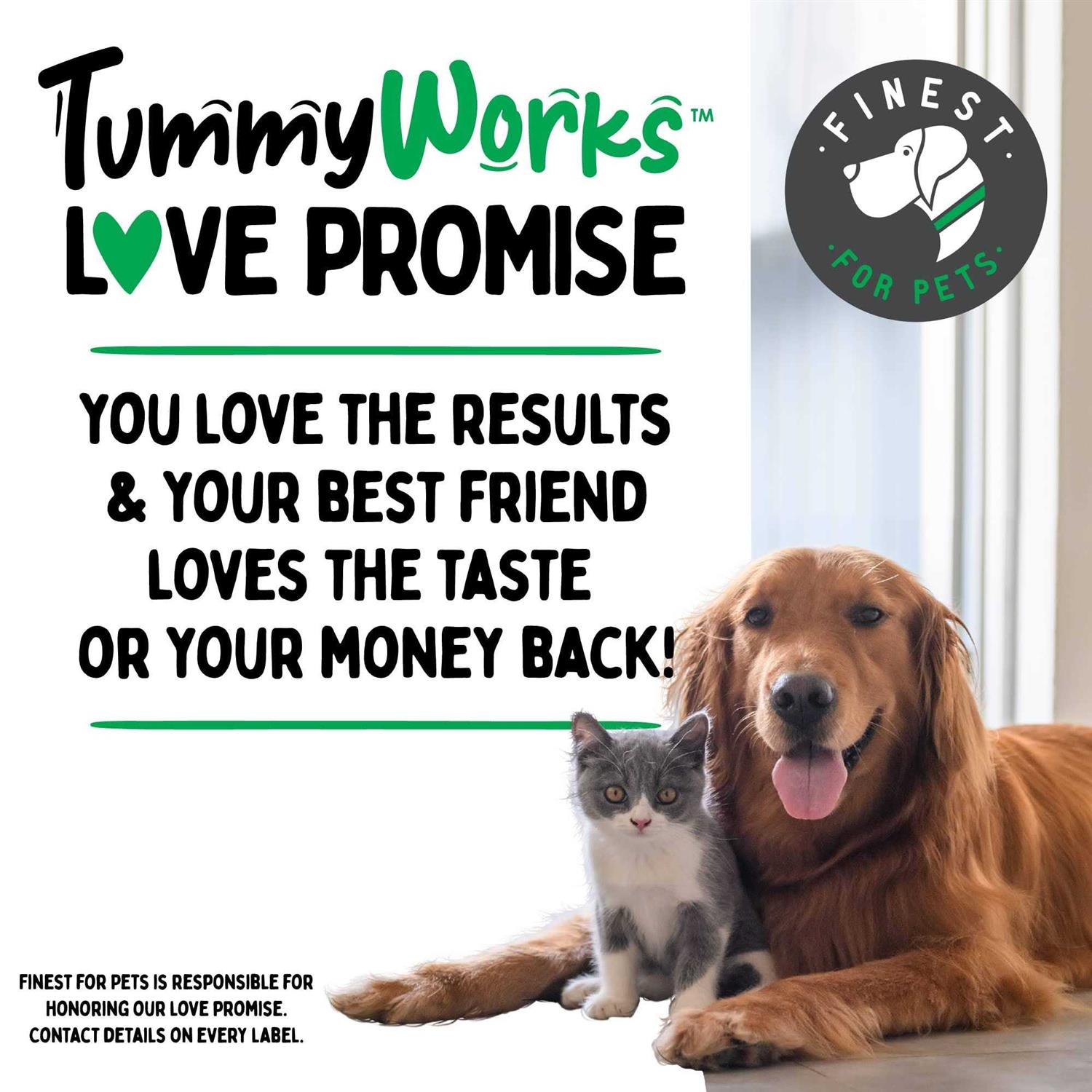 Finest For Pets TummyWorks Probiotic Powder for Dogs & Cats. Relieves Diarrhea Upset Stomach
