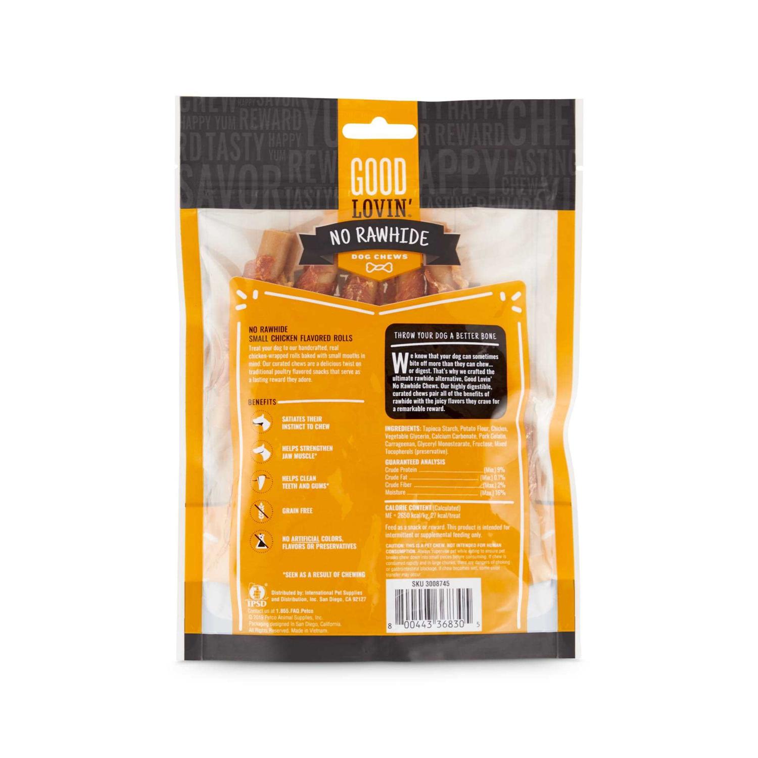 Good Lovin’ No Rawhide Chicken Flavored Rolls for Dogs