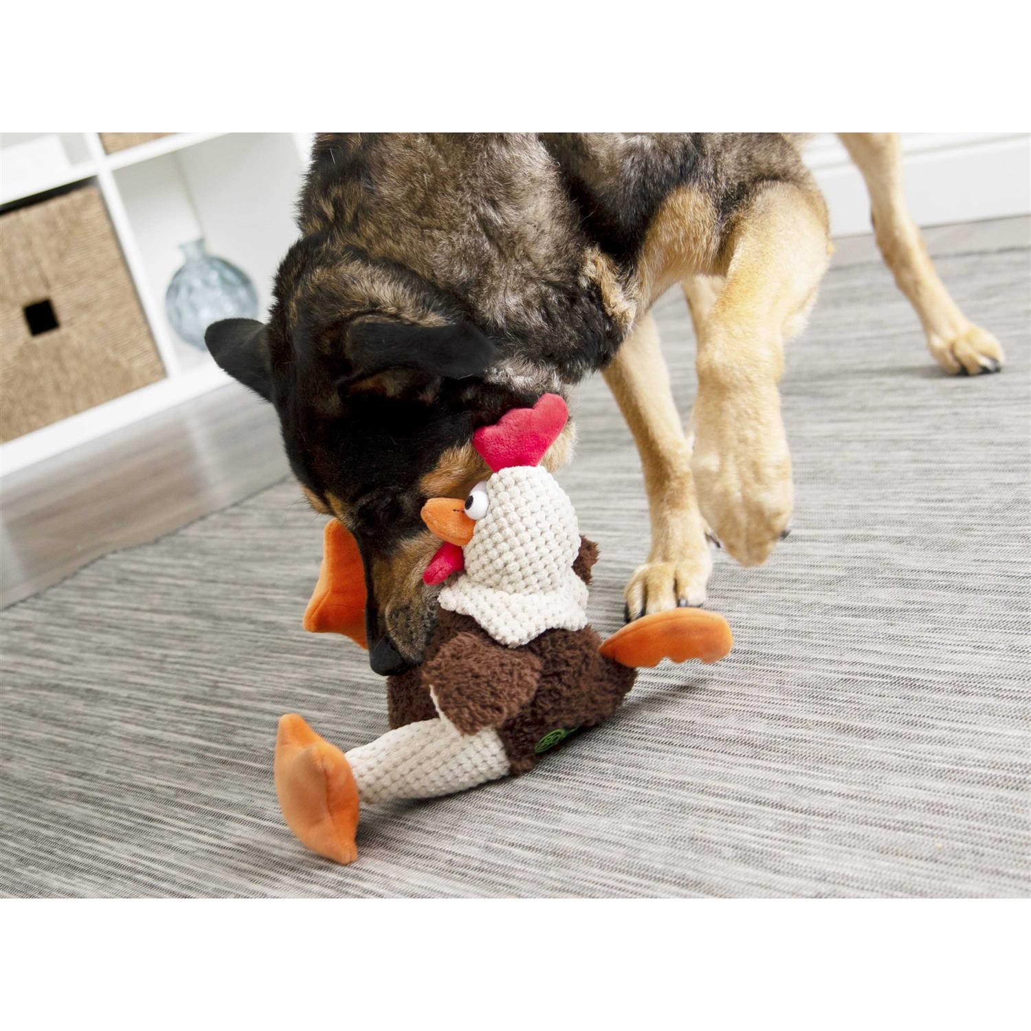 goDog Checkers Fat Rooster Dog Toy