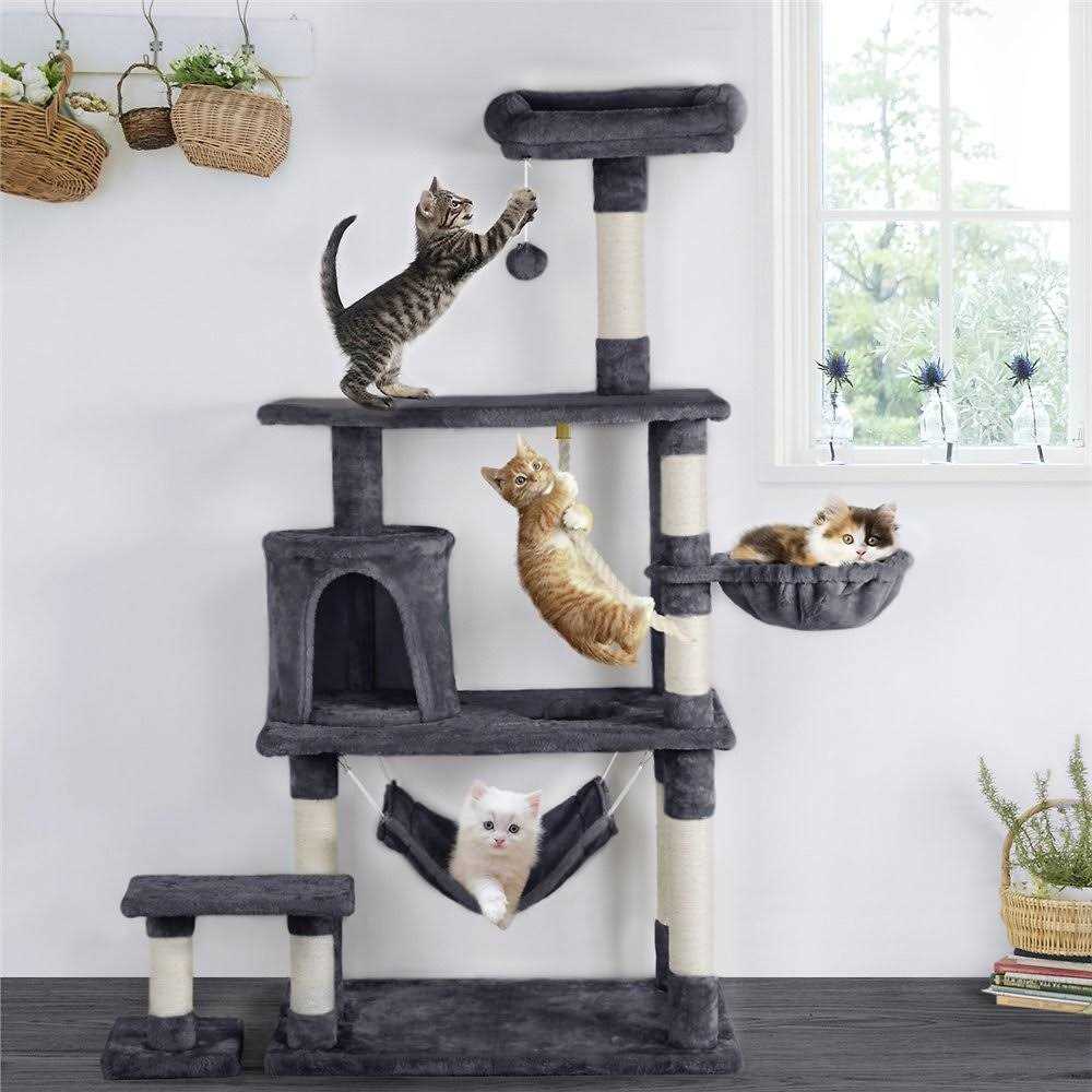 Yaheetech 61.5-in Plush Cat Tree Condo
