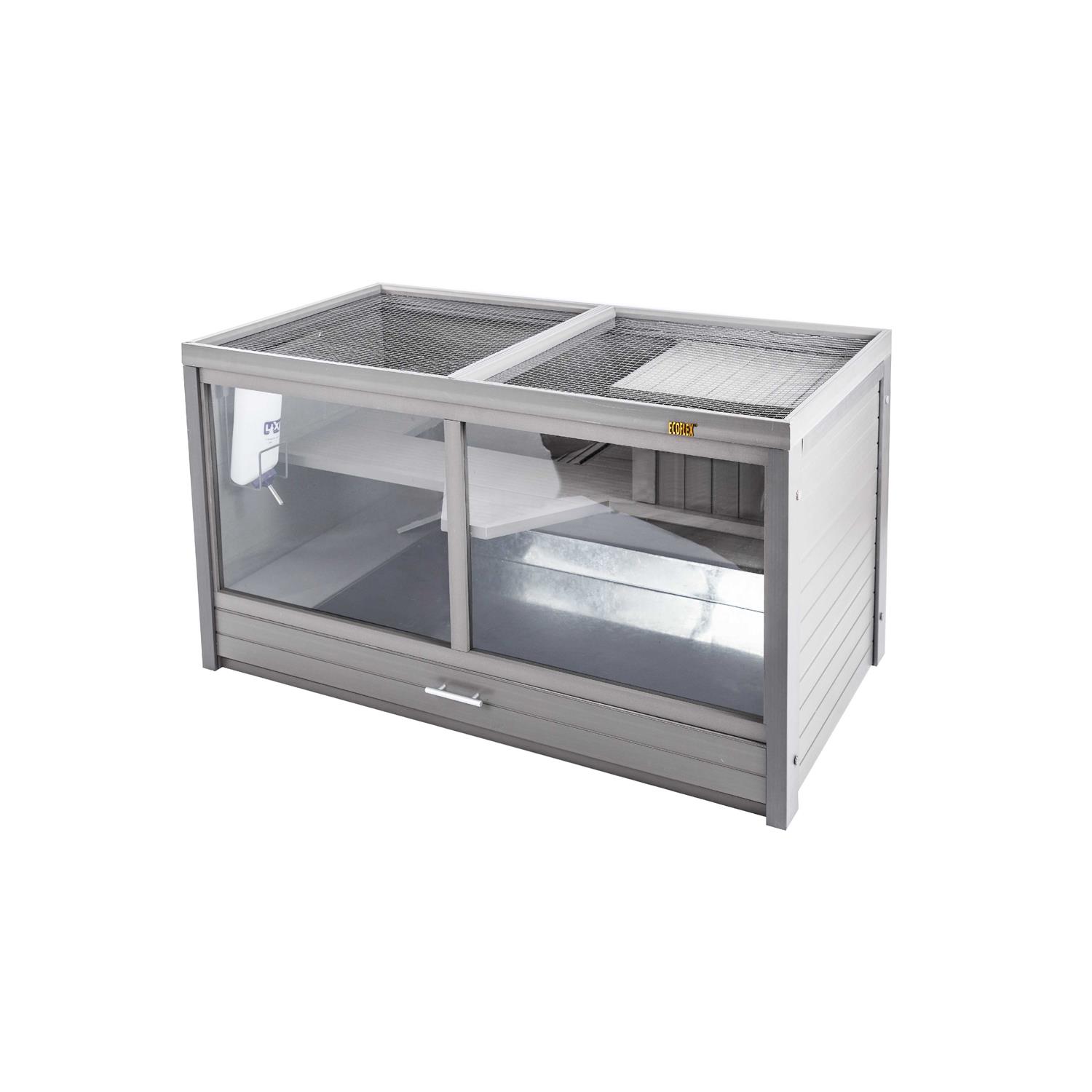 New Age Pet ecoFLEX Park Avenue Jumbo Rabbit Hutch Nantucket Grey