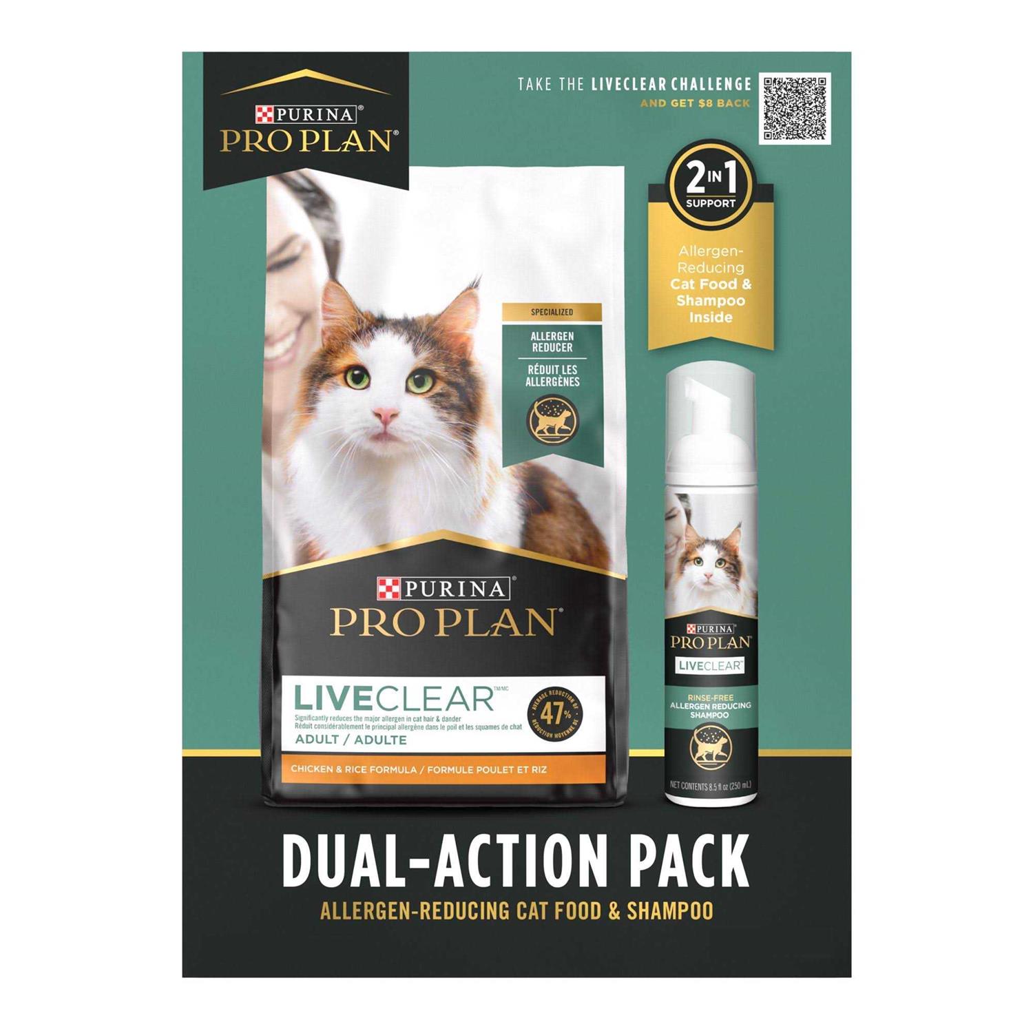 Purina Pro Plan Pro Plan LiveClear Starter Kit Featuring Pro Plan LiveClear Cat Food Chicken and Rice Formula and LiveClear Cat Shampoo 3.5 lb. Bag
