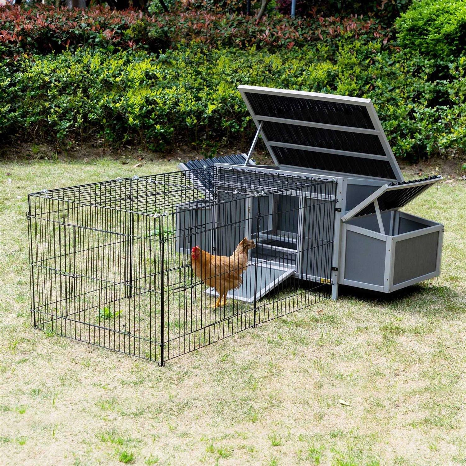 Coziwow Outdoor Wooden Chicken Coop Poultry Cage with Waterproof Roof