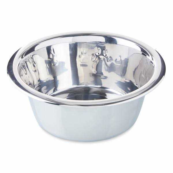 Vibrant Life Stainless Steel Paw Embossed Dog Bowl