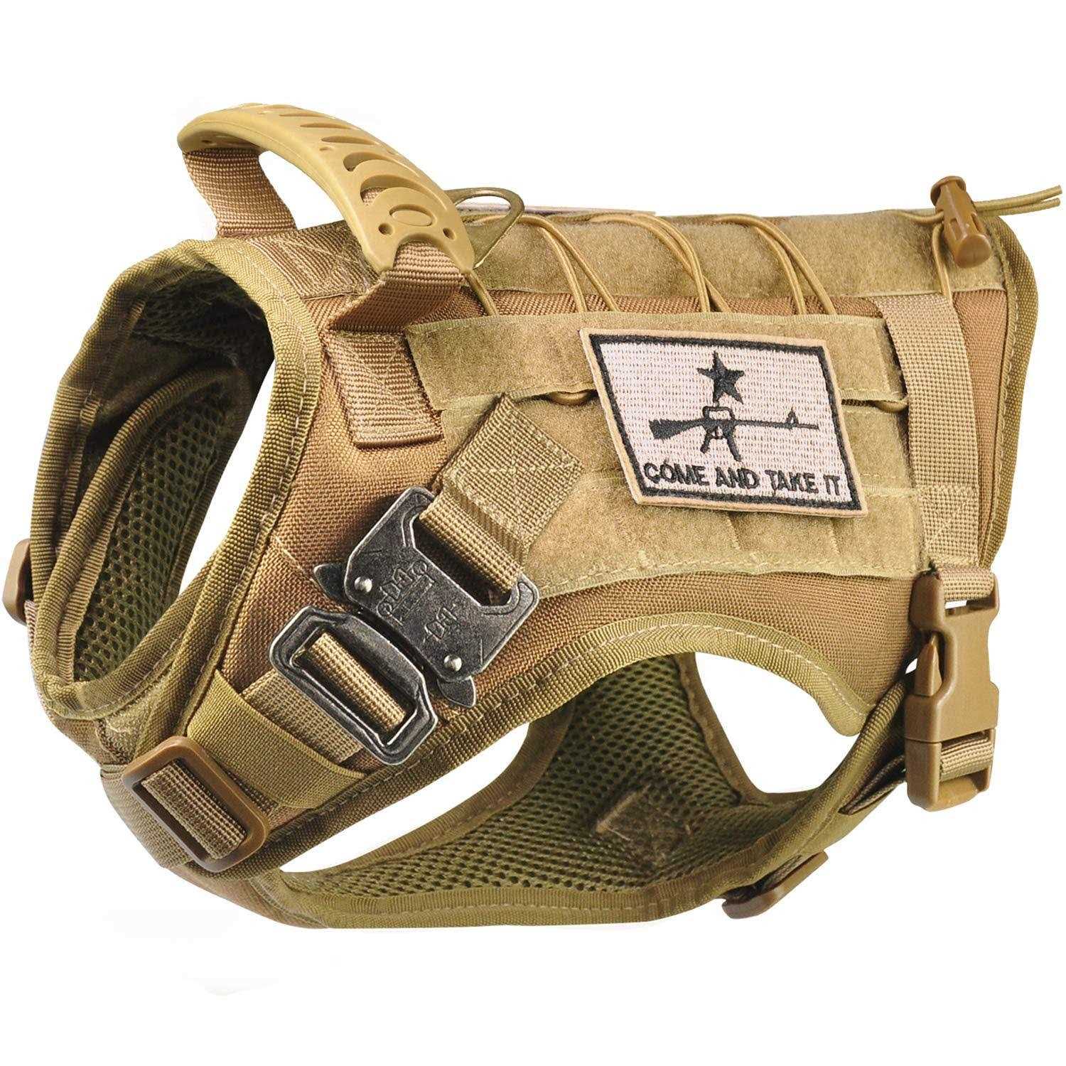 SALFSE Tactical Service Dog Vest Harness K9 Military Molle Dog Vest for Outdoor Training Hunting Pet Harness with Rubber Handle & Metal