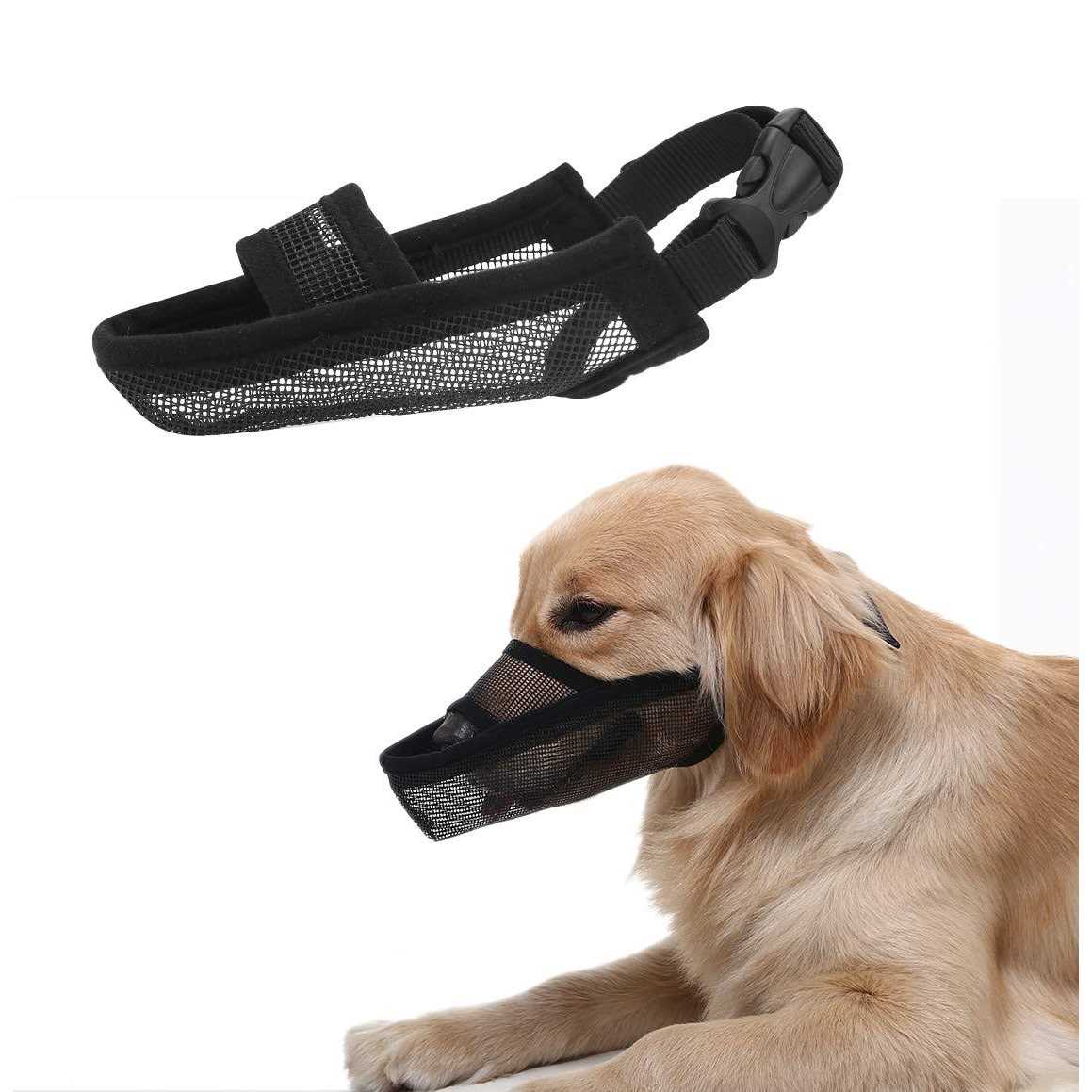 Crazy Felix Nylon Dog Muzzle for Small Medium Large Dogs, Air Mesh Breathable and Drinkable Pet Muzzle for Anti-Biting Anti-Barking Licking