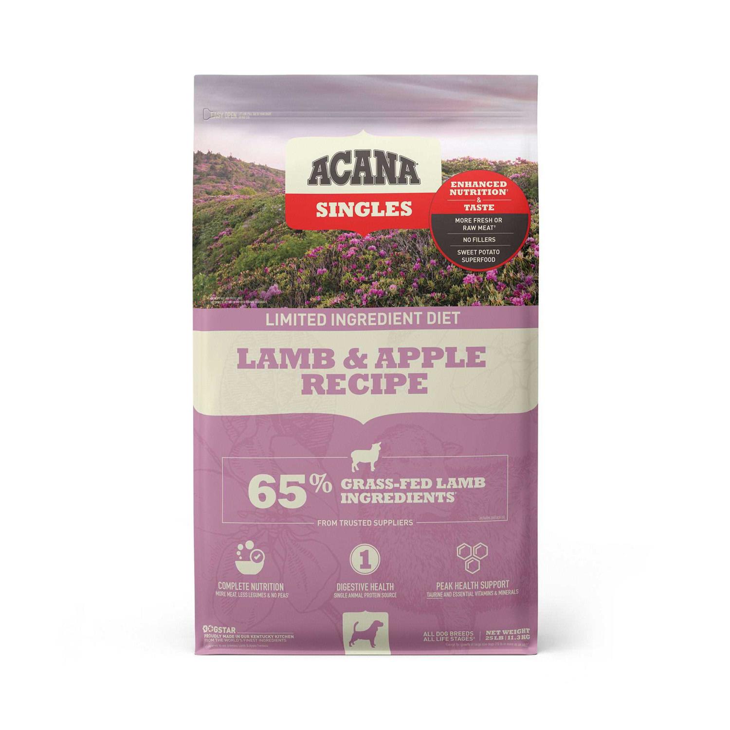 ACANA Singles Limited Ingredient Diet Lamb & Apple Recipe Grain-Free Dry Dog Food, 22.5-lb bag