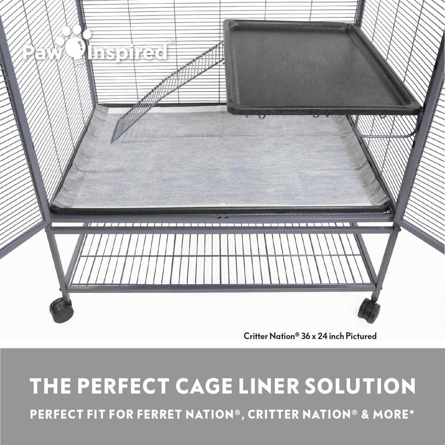 Paw Inspired Disposable Guinea Pig Cage Liners Bamboo Charcoal Odor Controlling