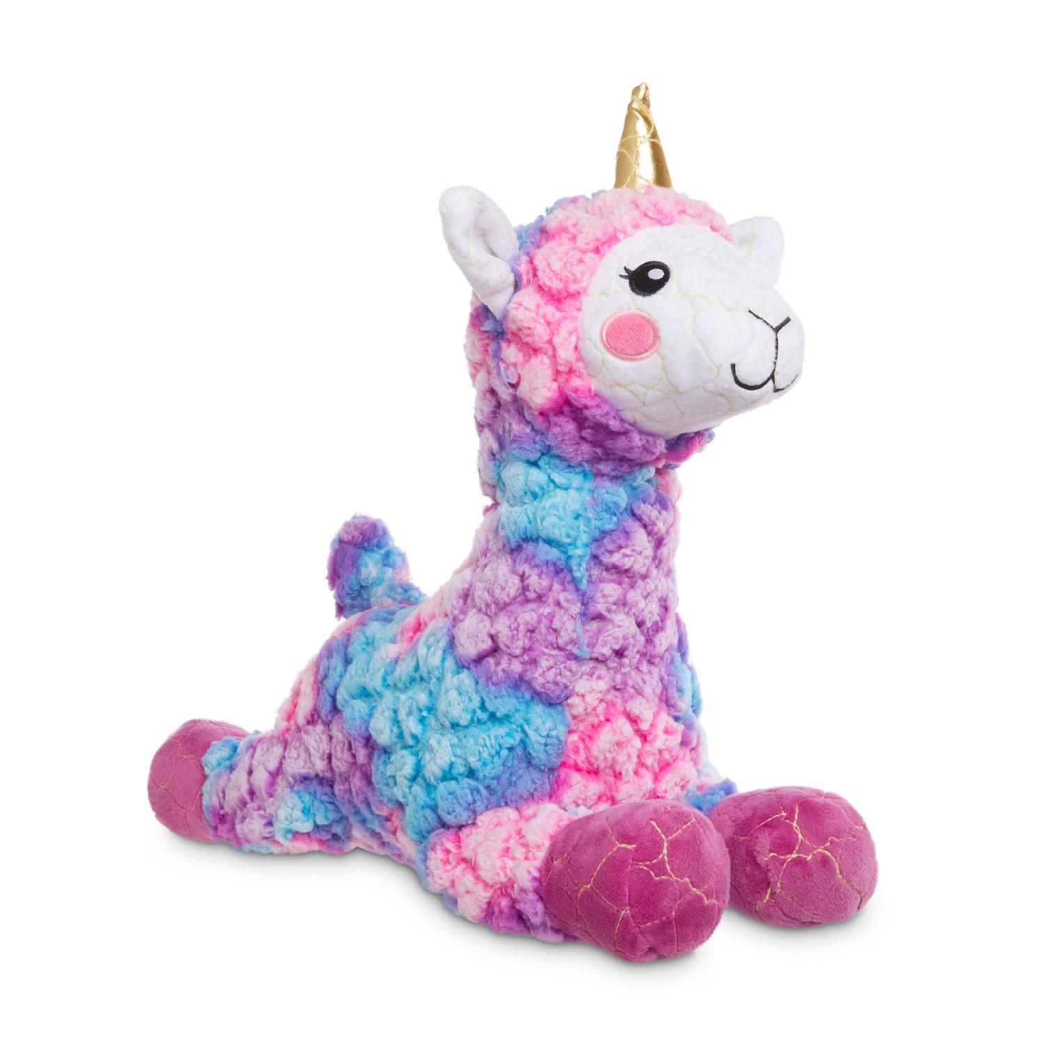 Leaps & Bounds Ruffest & Tuffest Llama-corn Tough Plush Dog Toy with Kevlar Stitching