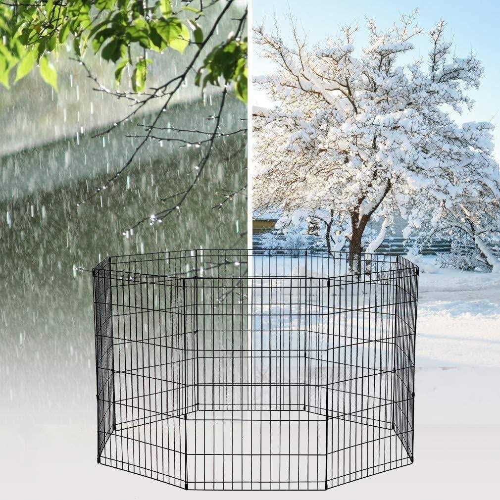 Yrllensdan 48/42/36/30/24 inch Dog Pen for Outside 8 Panel Exercise Fences Pet Playpen with Door Puppy Crate Fence Pet Gate Play Yard Large Dog