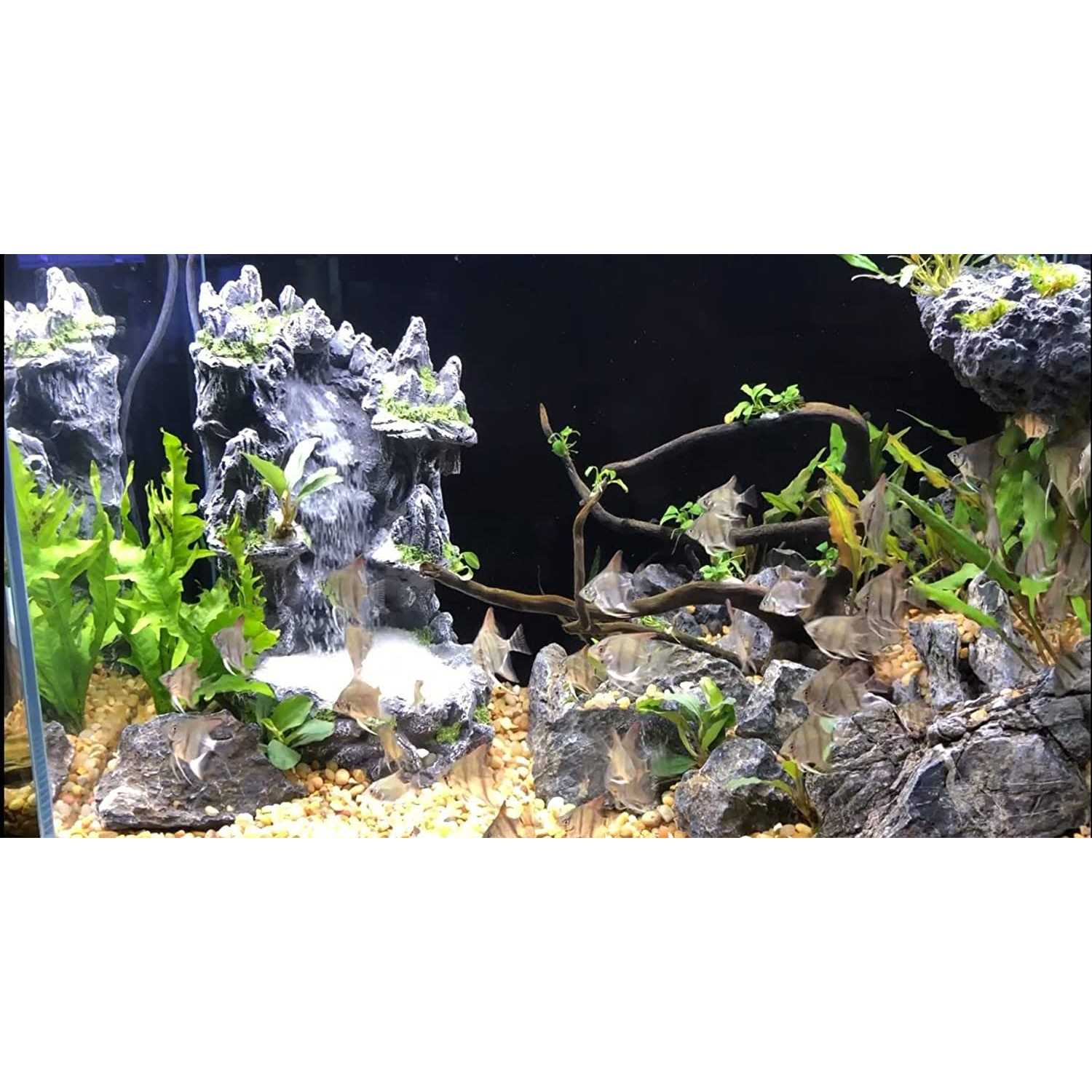 RA AquaTech Underwater Sand Waterfall Aquarium Mountain View Decoration Large Ornament Landscape