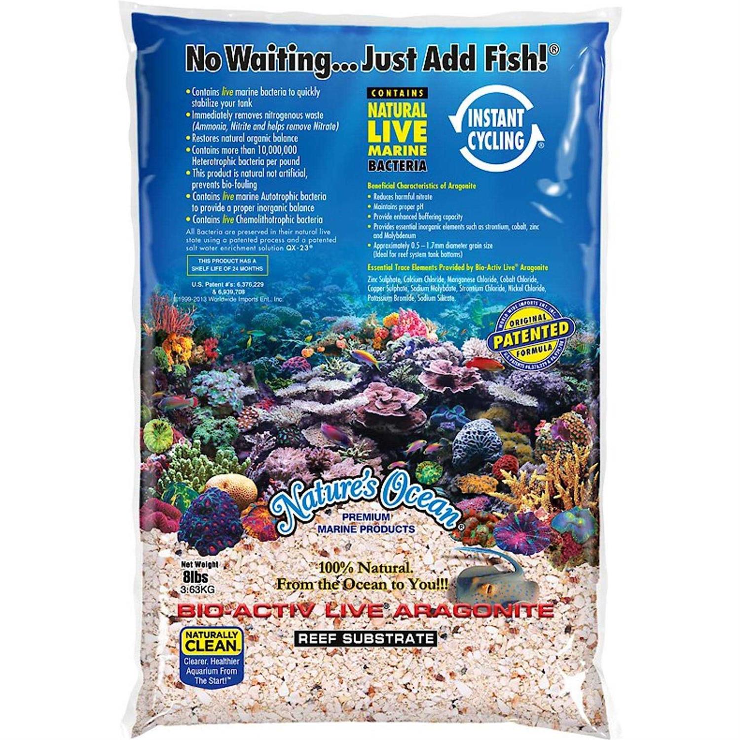 Nature&s Ocean Bio-Activ Live Aragonite Saltwater Aquarium Sand