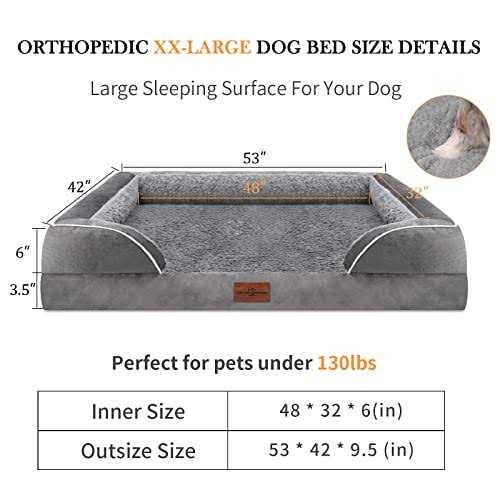 Comfort Expression Jumbo Dog Bed for Extra Large Dogs Waterproof Orthopedic Dog Bed