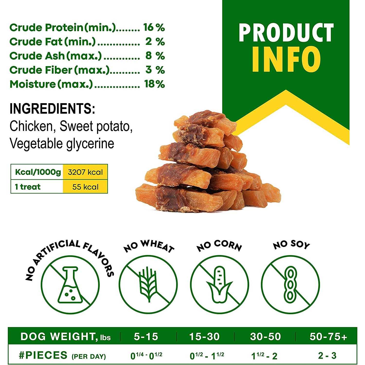 Dog Sweet Potato Wrapped with Chicken & Pet Natural Chew Treats Grain Free Organic Meat & Human Grade Dried Snacks in Bulk