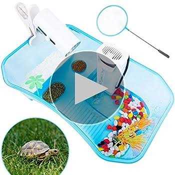 Geegoods Turtle Tank Aquarium,Reptile Tank,Turtle Aquarium Terrapin Lake with Platform Plants Tank for Pet Turtle Reptile Habitat