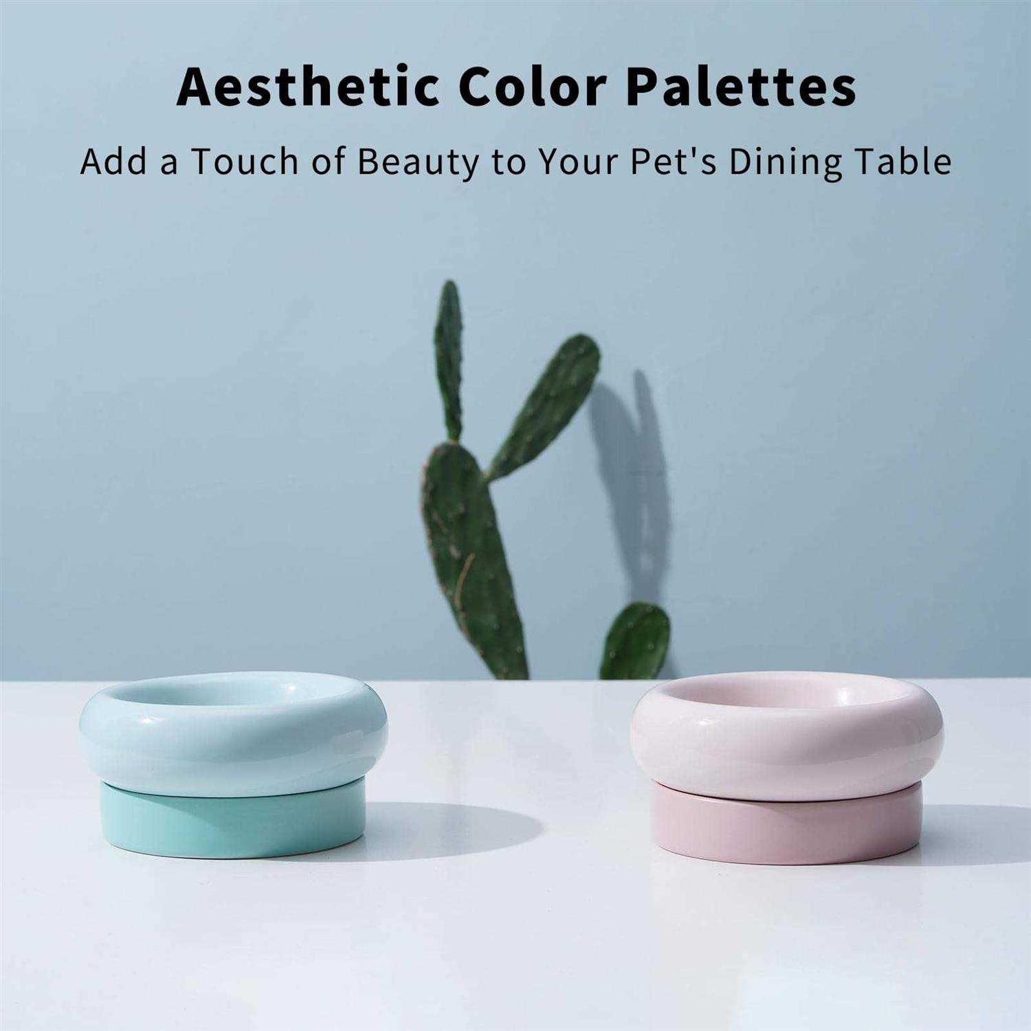 MS!MAKE SURE Cat Bowls Ceramic Cat Food Bowl Whisker Fatigue Cat Bowl