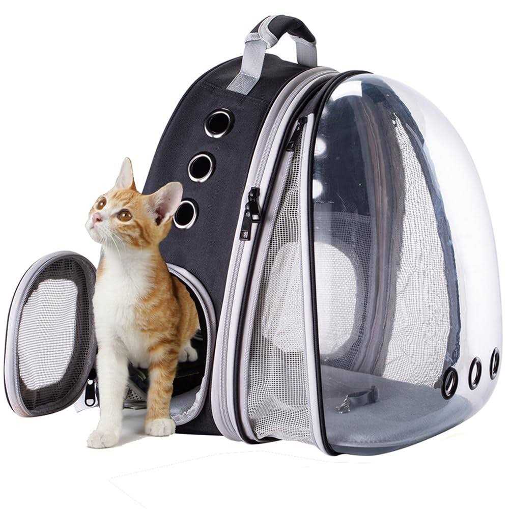 halinfer Front Expandable Cat Backpack Carrier, Fit up to 20 lbs, Space Capsule Bubble Window Pet Carrier Backpack for Large Fat Cat and Small Puppy