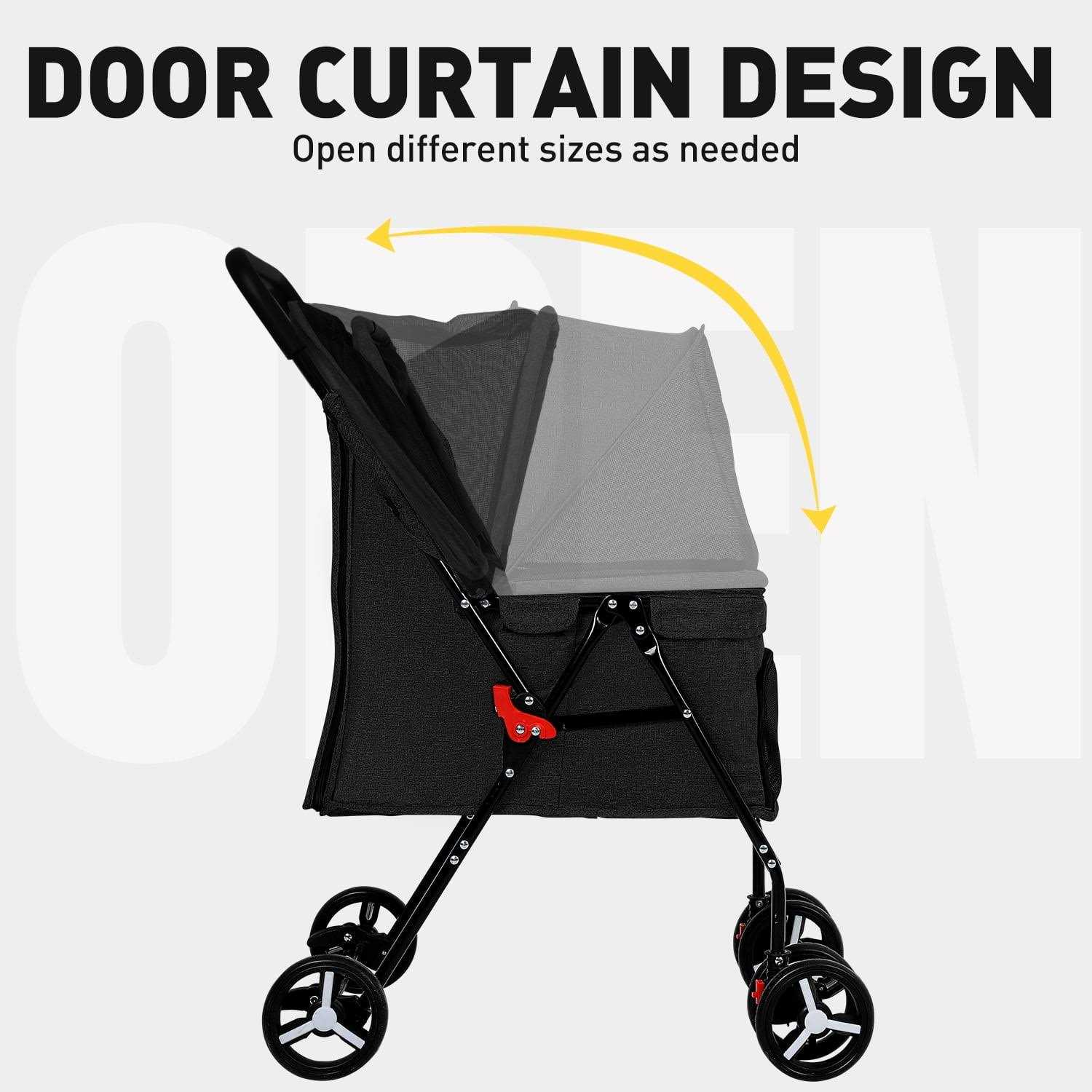 BestPet Pet Stroller Dog Cat Stroller Mesh Foldable Puppy Stroller for Travelling Shopping