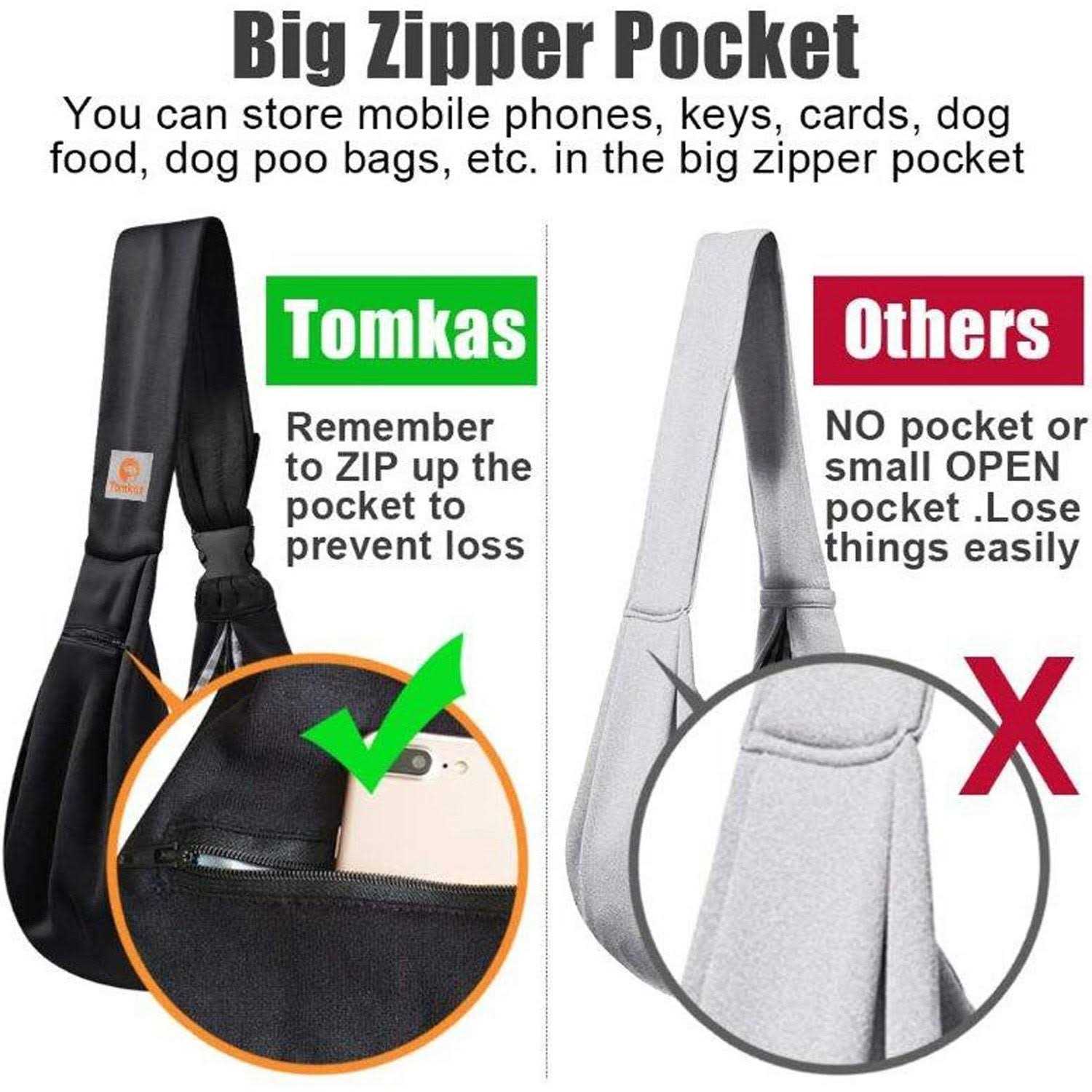 TOMKAS Dog Sling Carrier for Small Dogs Puppy Carrier for Small Dogs