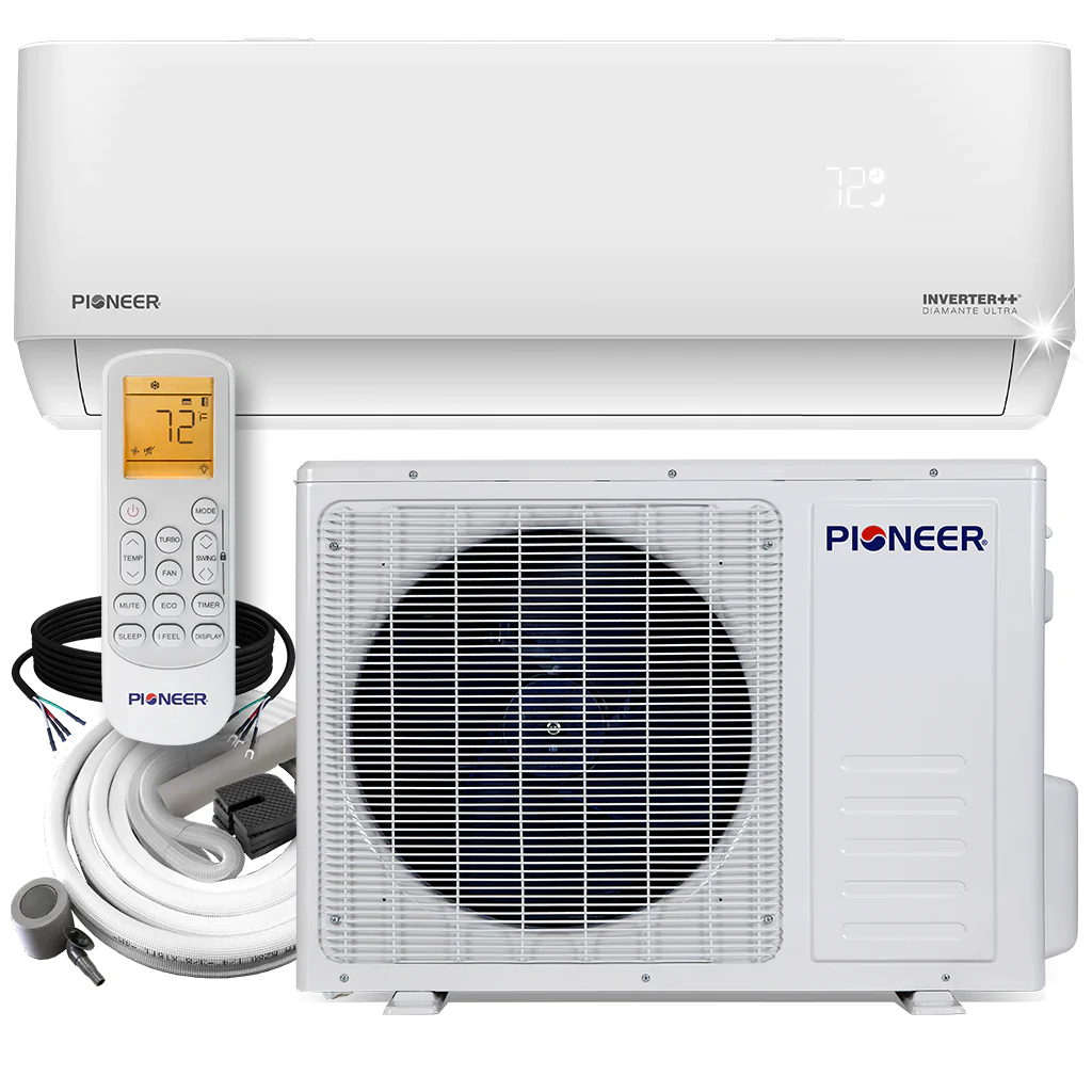 Pioneer® Diamante Ultra 9,000 BTU 23 SEER Ductless Mini-Split Inverter++ with 16 Ft. Kit, WYT009GLFI22RL