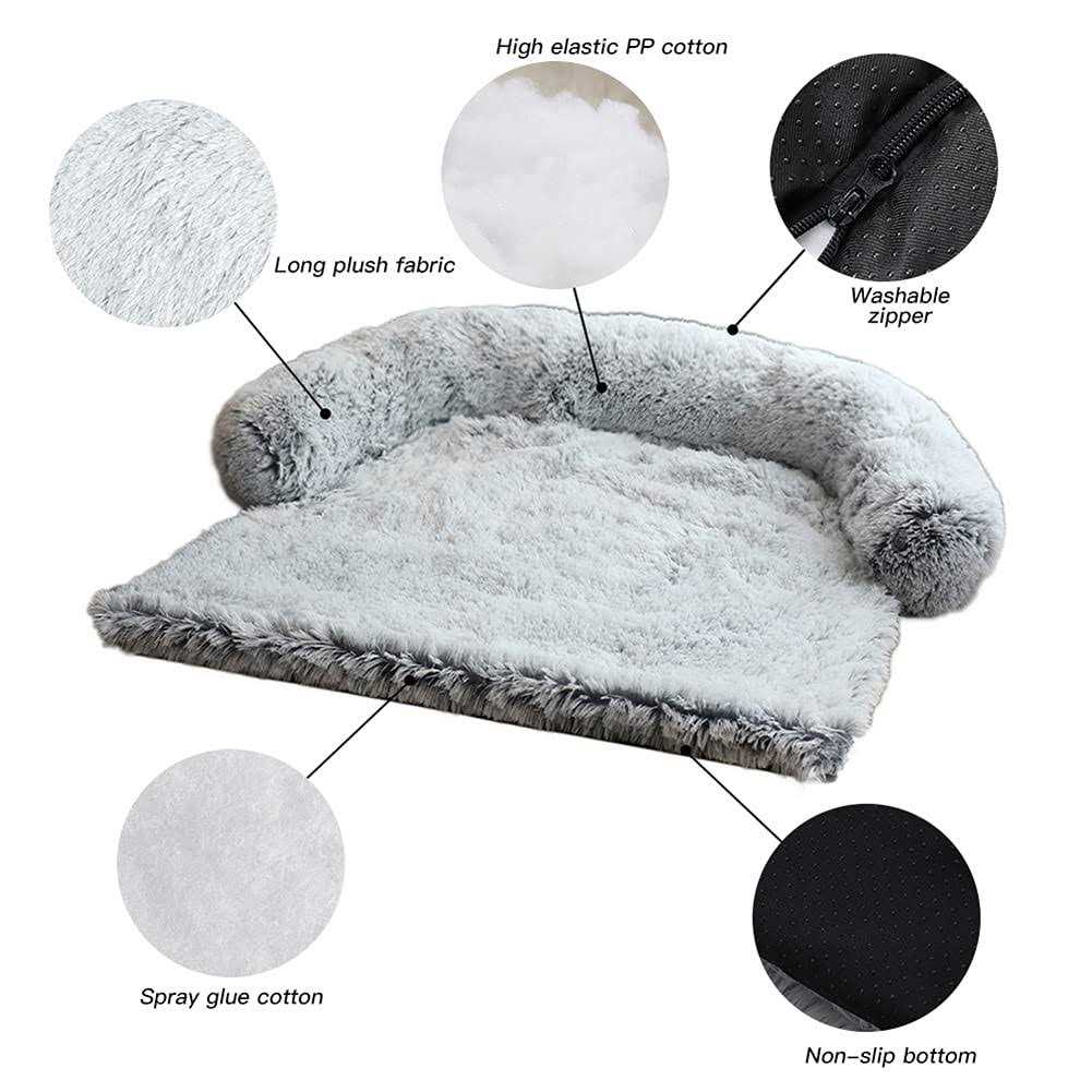 MoonxHome Pet Couch Protector for Dog with Memory Foam Neck Bolster, Universal Pet Furniture Cover, Sofa Bed Cover, Plush Dog Bed and More for Dogs and Cats