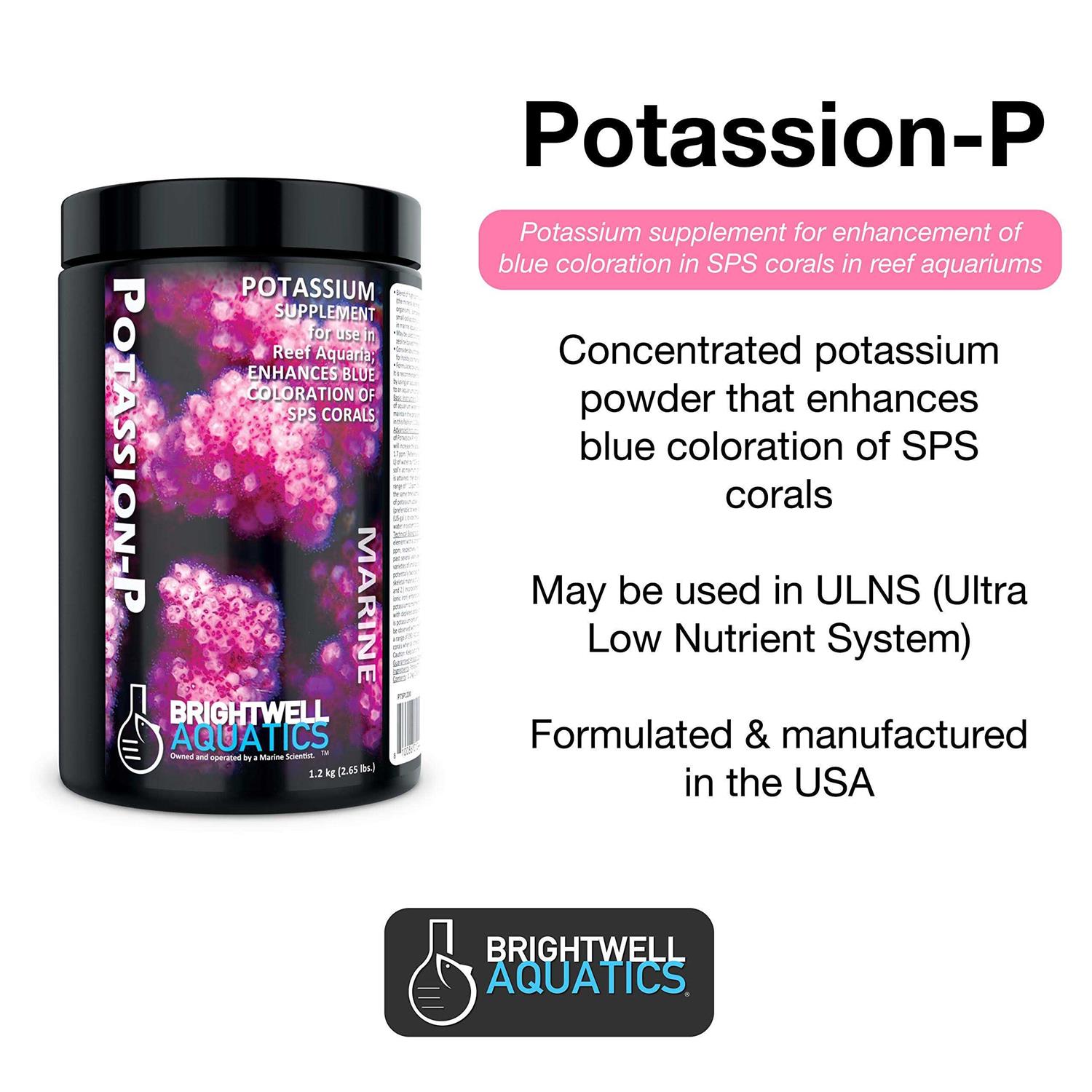 Brightwell Aquatics Potassion-P potassium supplement primarily for reef aquaria housing SPS corals