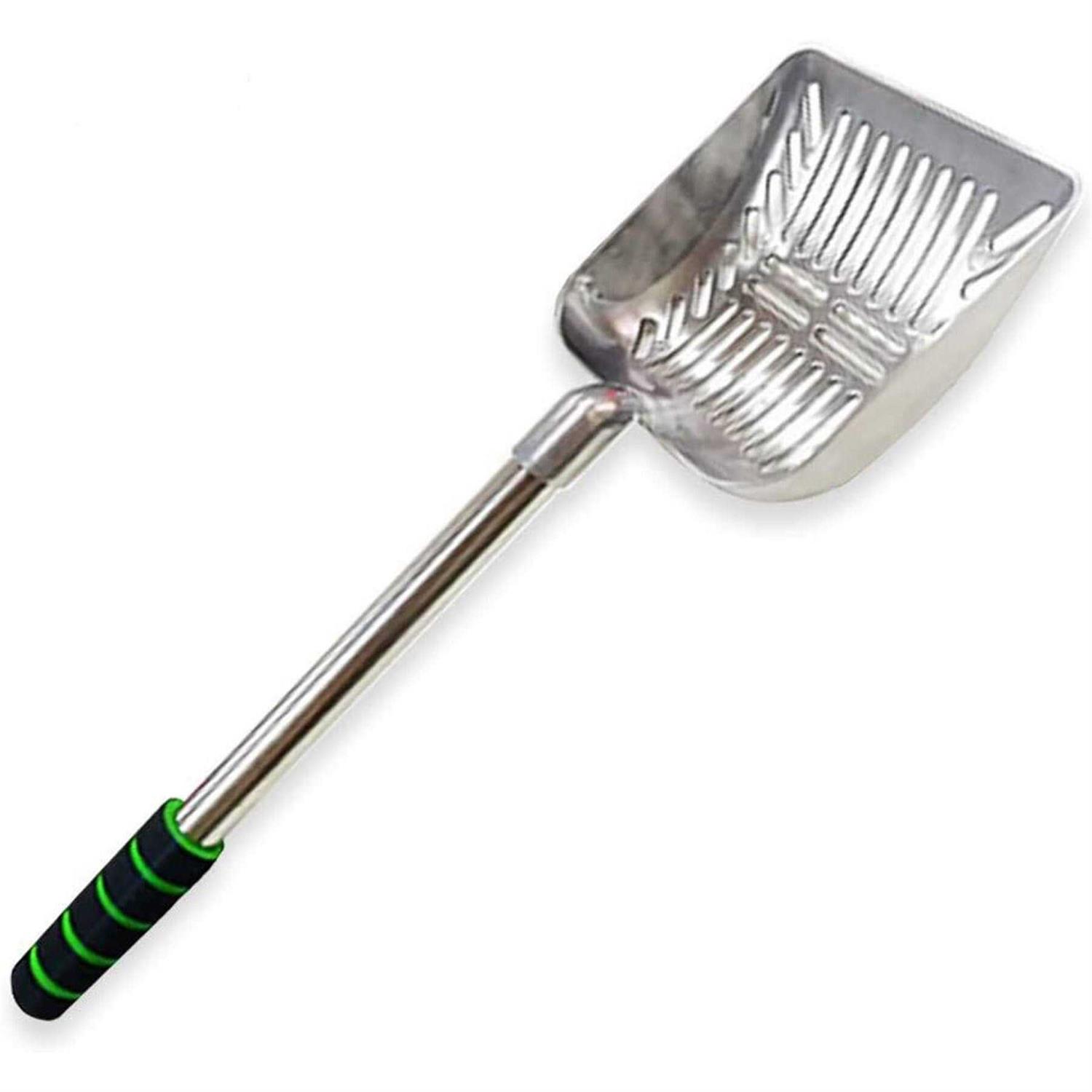 SunGrow Cat Long Handle Metal Scoop for Clumping Clay Litter & Dog Poop Picker Upper