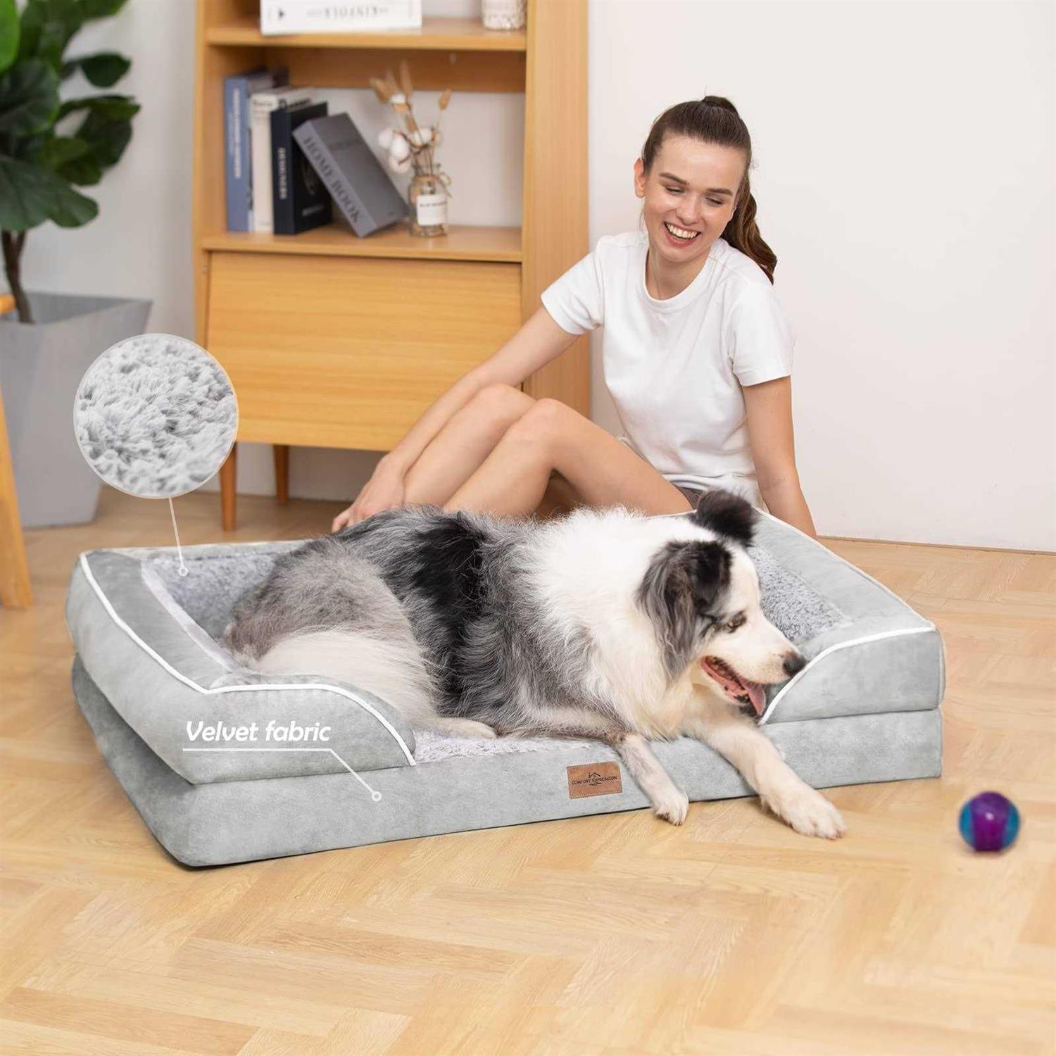 Comfort Expression Jumbo Dog Bed for Extra Large Dogs Waterproof Orthopedic Dog Bed