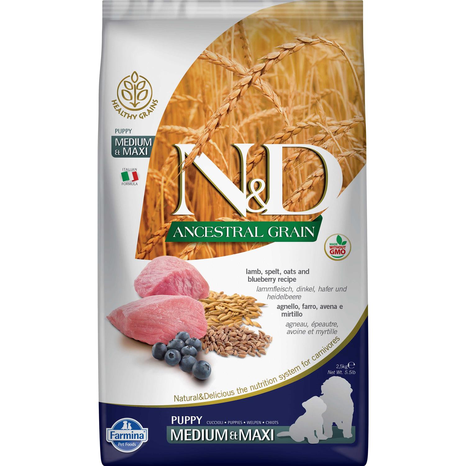 Farmina N&D Ancestral Grain Lamb & Blueberry Dog Dry Food
