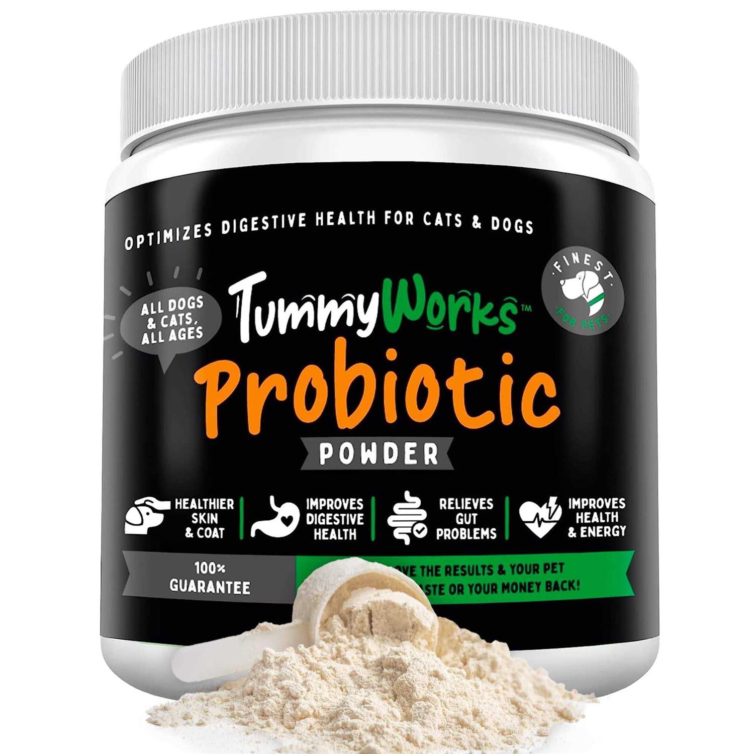 Finest For Pets TummyWorks Probiotic Powder for Dogs & Cats. Relieves Diarrhea Upset Stomach