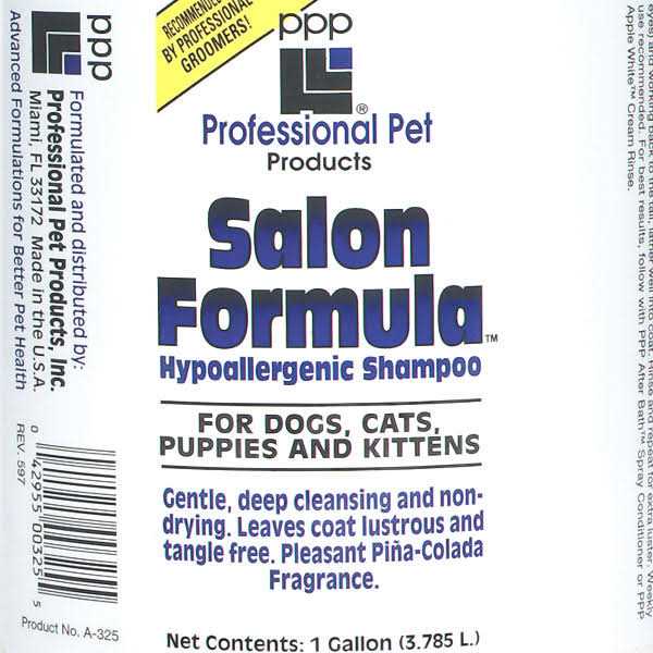 PPP Salon Formula Hypoallergenic Pet Shampoo