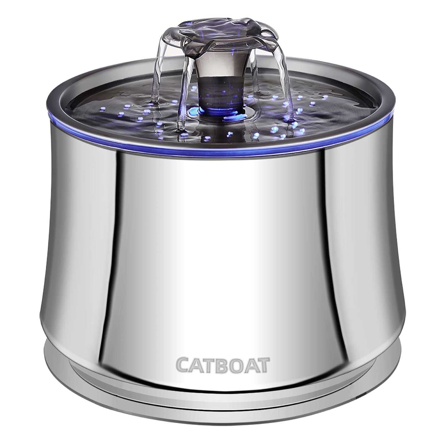 CATBOAT Cat Water Fountain Stainless Steel 84oz/2.5L for Pets Inside